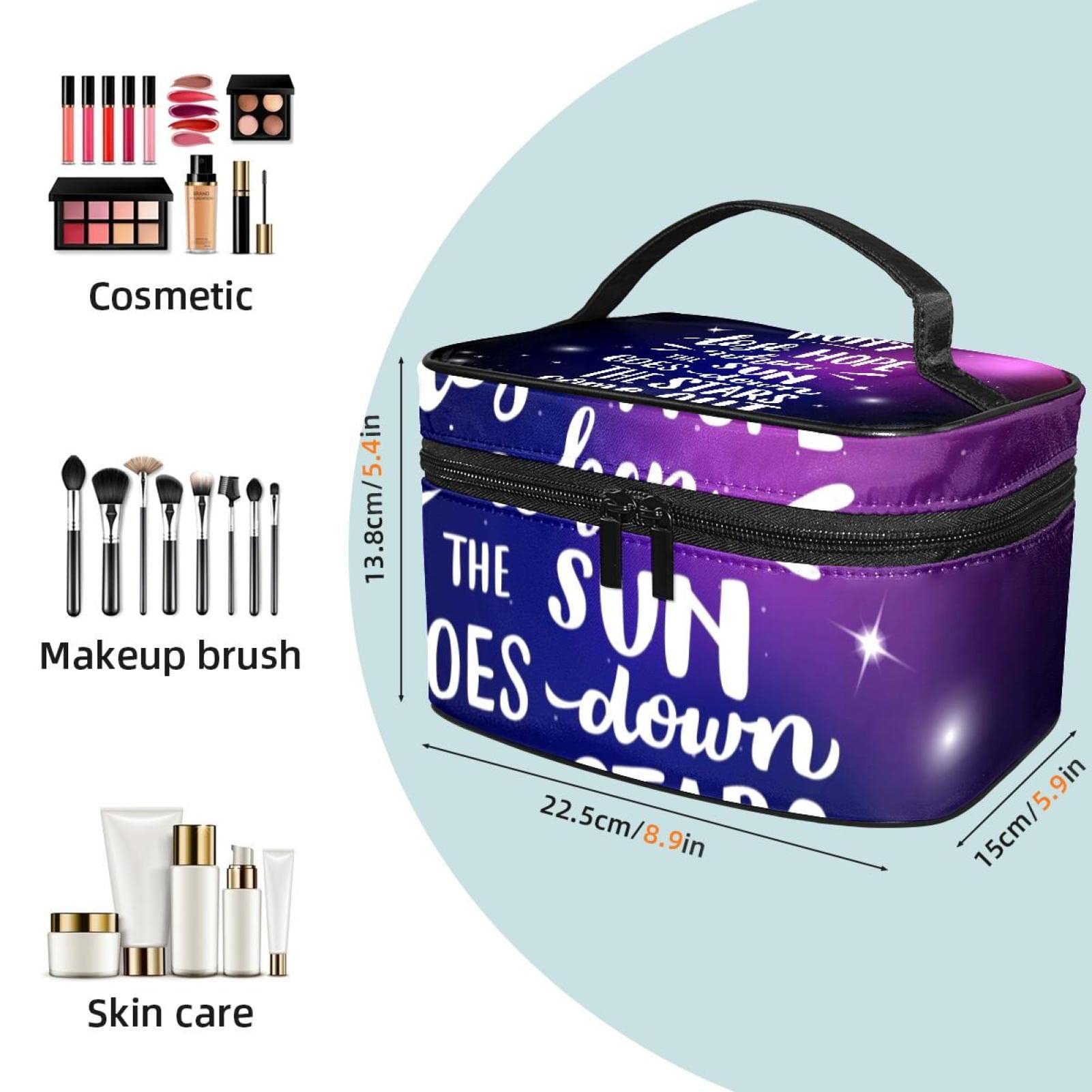 Starry Sky Galaxy Makeup Organizer Bag - Travel Cosmetic Case for Women & Girls, Portable Toiletry Bag with Inspirational Design | Perfect for Travel, Gym & Daily Organization