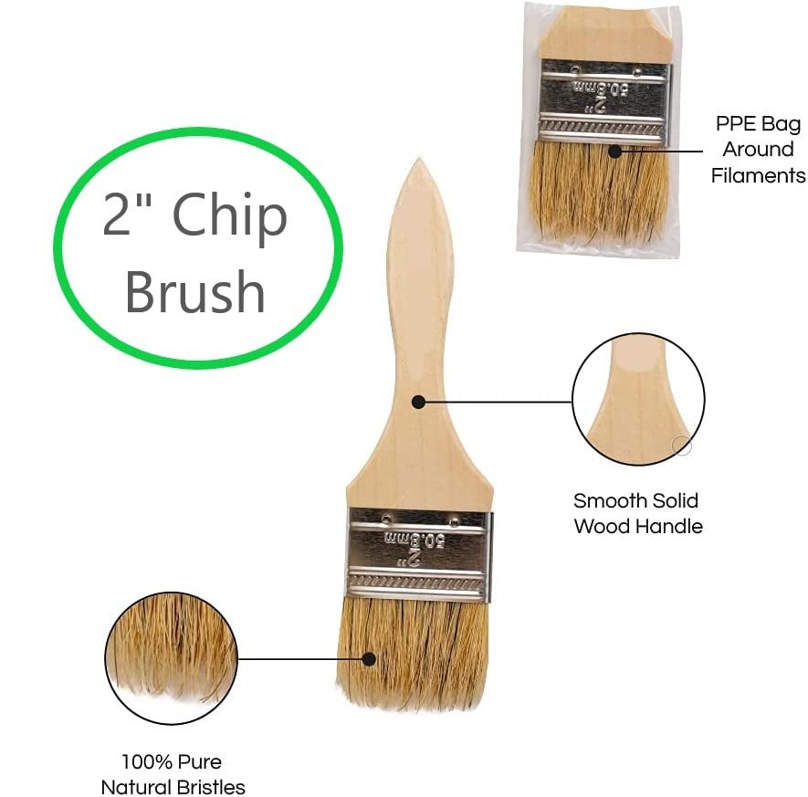 12 Pack 2 Inch Paint Brushes for Touch Up, Painting, and Adhesive Projects - Professional Painter Supplies for Home, DIY, and Artwork