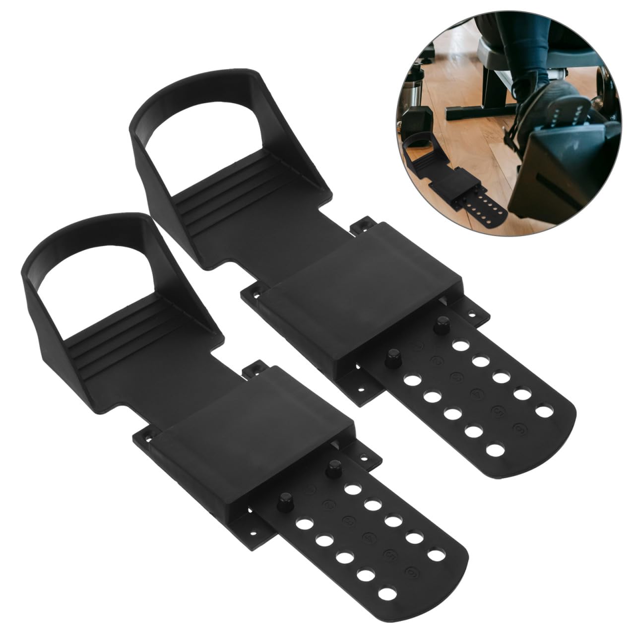 1 Pair of Universal Rowing Machine Pedals - Non-Slip Foot Straps for Indoor Rowing Machines - Compatible with Most Rowing Exercise Equipment - Perfect for Home Gym, Fitness Training & Cardio Workouts
