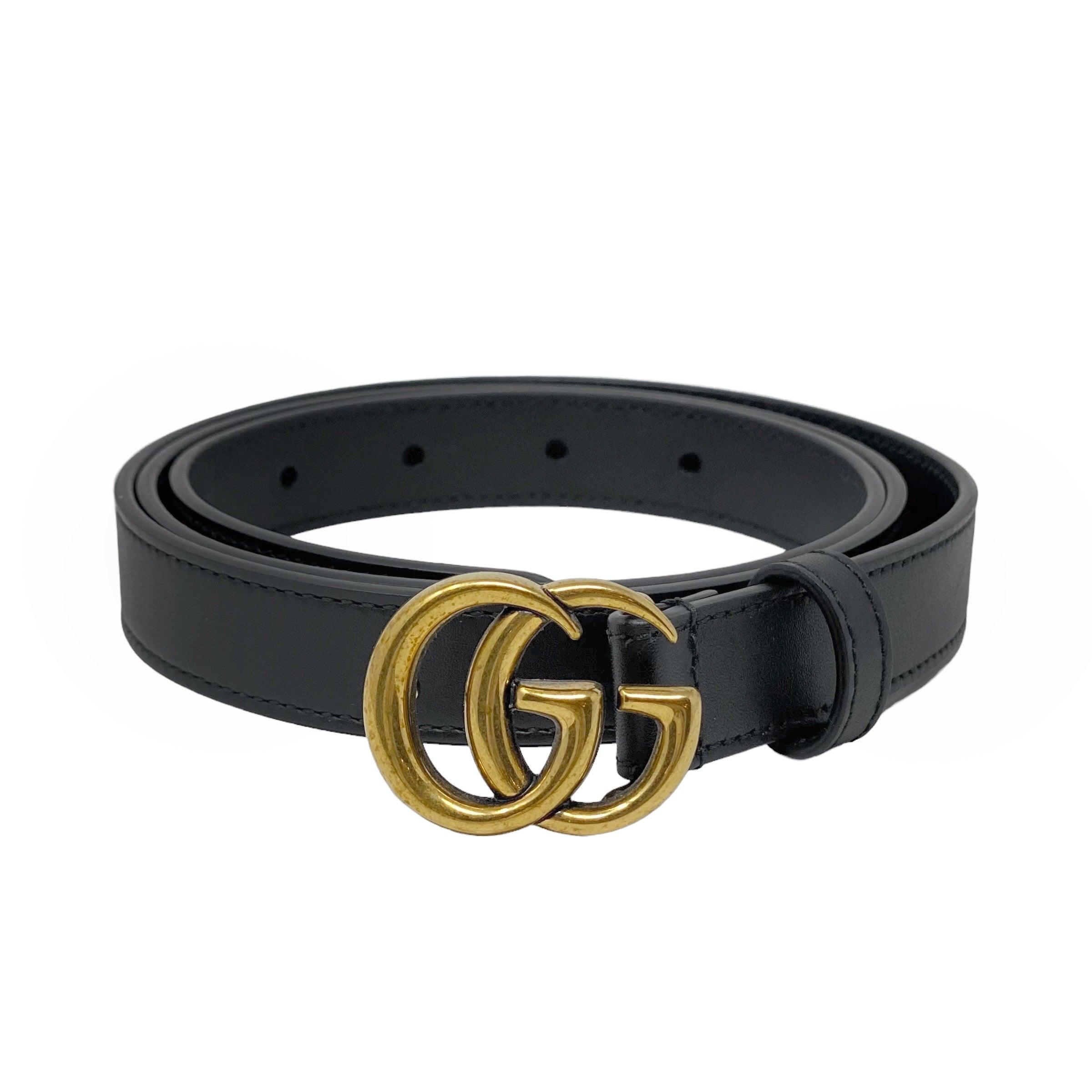 Gucci Black GG Marmont Thin Belt 0.8