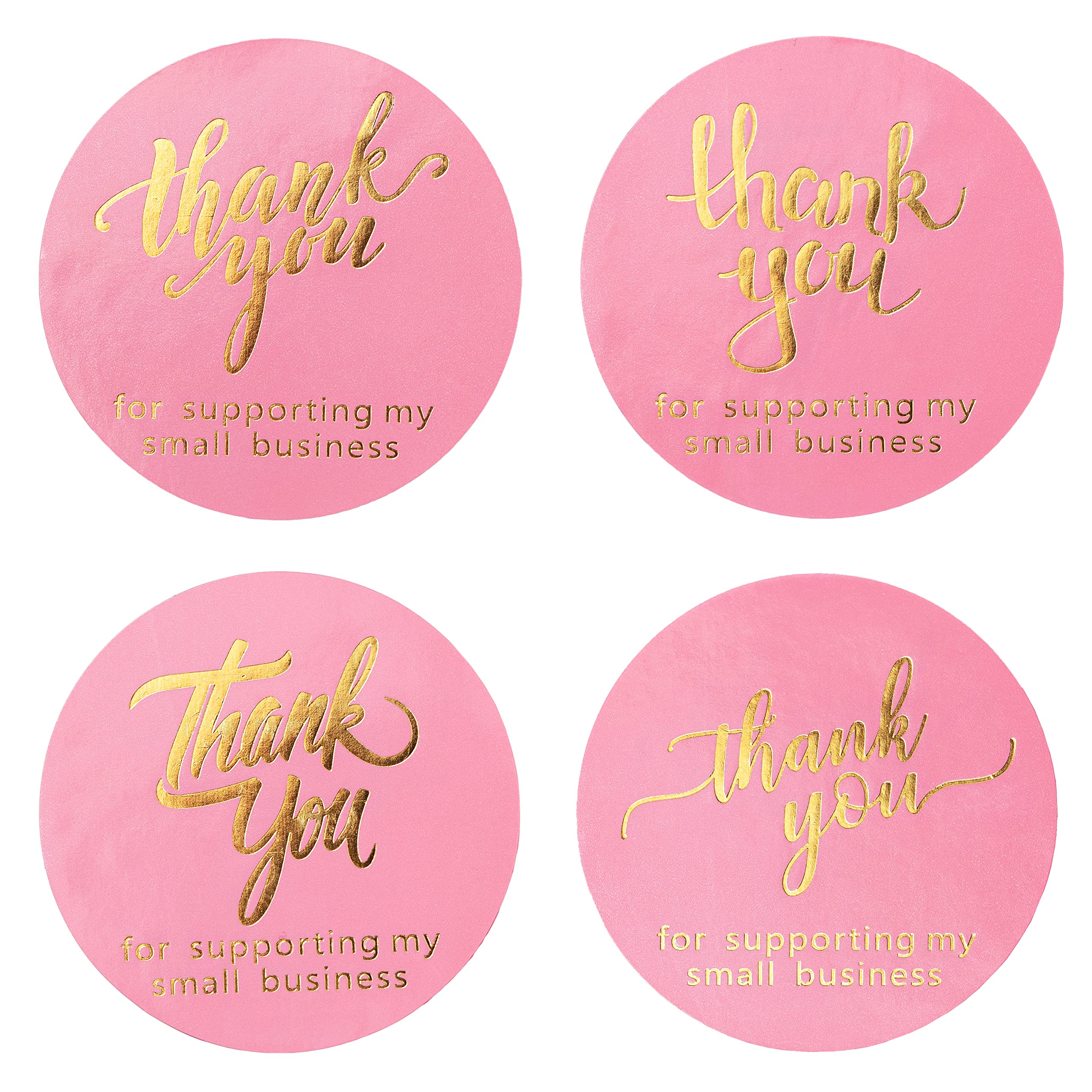 500 Self-Adhesive Waterproof Thank You Stickers for Small Business - Beautiful Design, Strong & Durable (2 Inch, Pink) - Perfect for Packaging, Gift Wrapping & Customer Appreciation