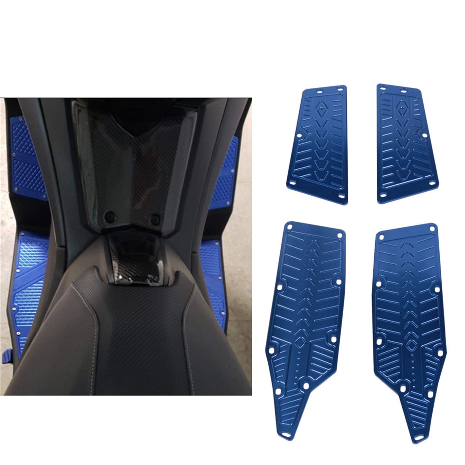 KYMCO AK550 AK 550 2017-2020 Motorcycle Foot Pegs - CNC Aluminum Front & Rear Footrests, Footboards, Floorboards (Silver) - Perfect for Long Rides & Comfortable Riding