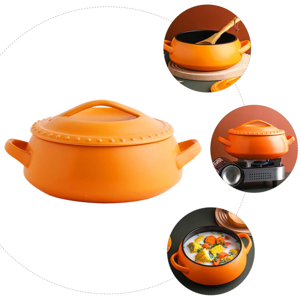 1pc Ceramic Casserole Pot - Non-Stick Korean Style Earthenware Soup Pot for Stewing & Cooking | Perfect for Home Kitchen, Soup Making, and Korean-Style Meals