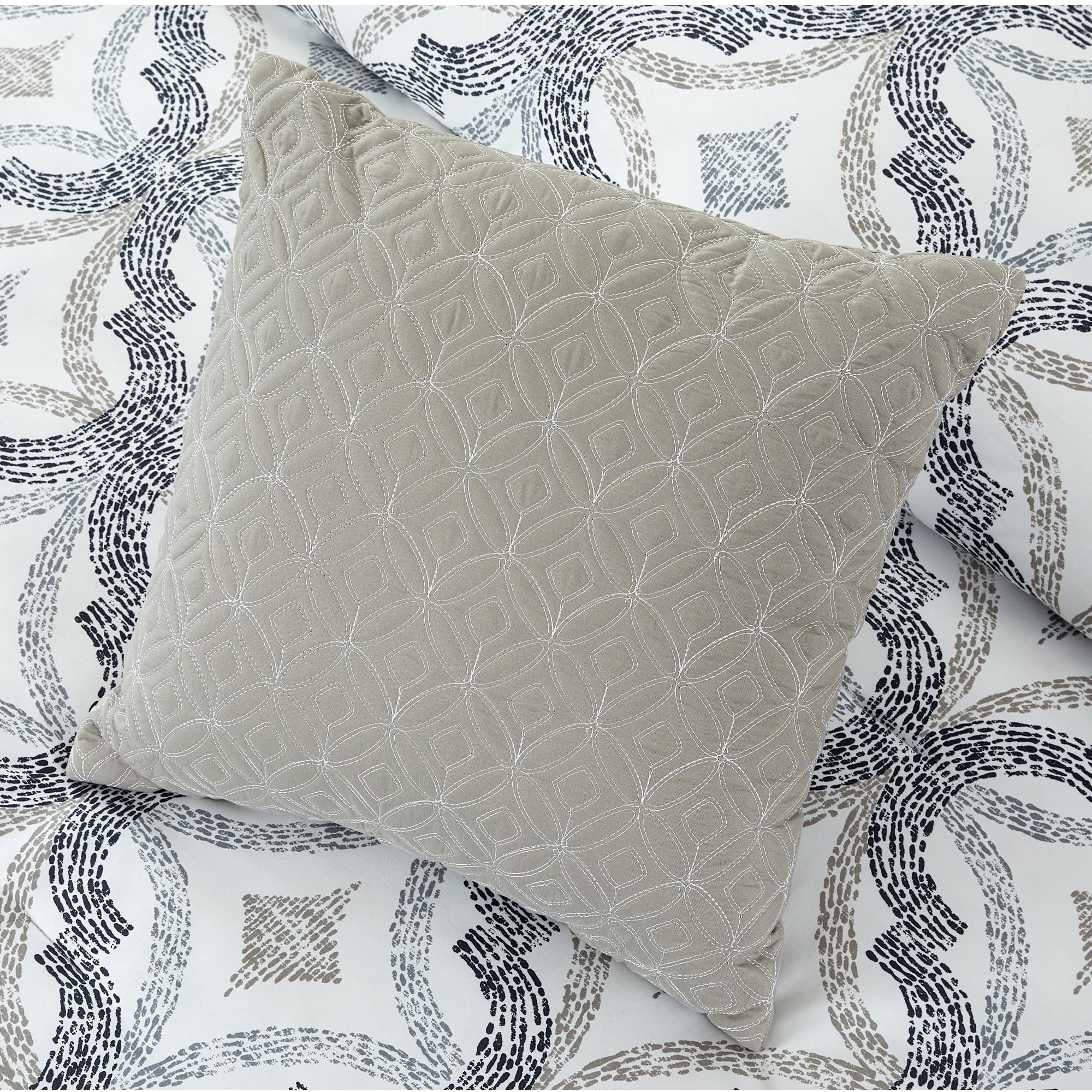 Modern Threads Capri Collection Reversible Microfiber Comforter Set - Elegant Printed King Size Bedding with Comforter, Sheets, Shams & Pillows - Soft Luxury Bed Set for Master Bedroom or Guest Room
