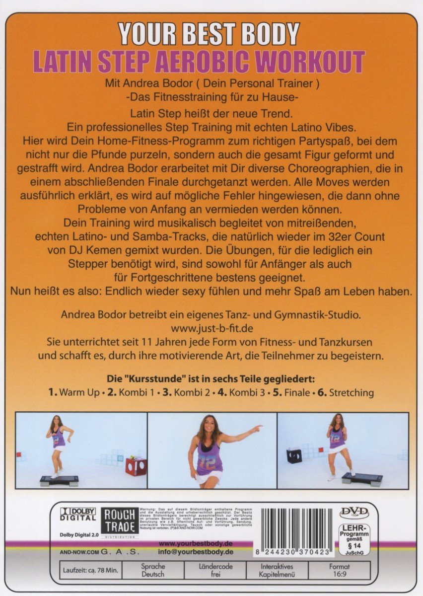 Latin Step Aerobic Workout DVD - Best Dance Fitness for Weight Loss & Toning | Home Exercise & Cardio Training for Women & Men