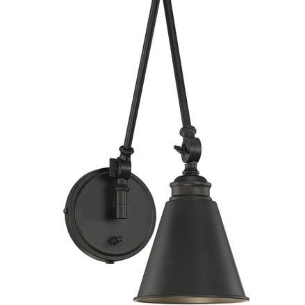 Stylish Reed Swing Arm Wall Sconce - Adjustable Indoor/Outdoor Lighting for Bedroom, Patio & Hallway