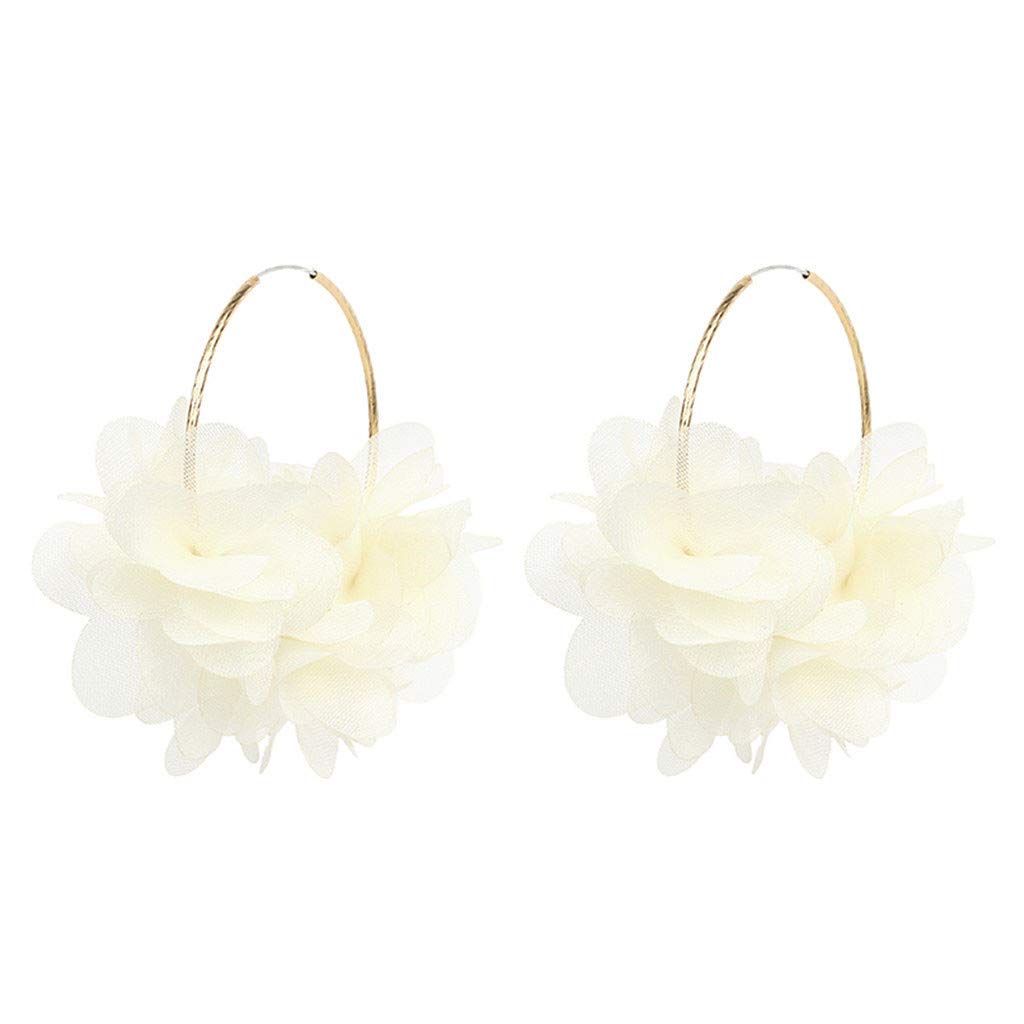 Fashion Orange Drop Dangle Earrings for Women - Flower Plastic Hoop Earrings for Party, Jewelry Gift & Everyday Wear