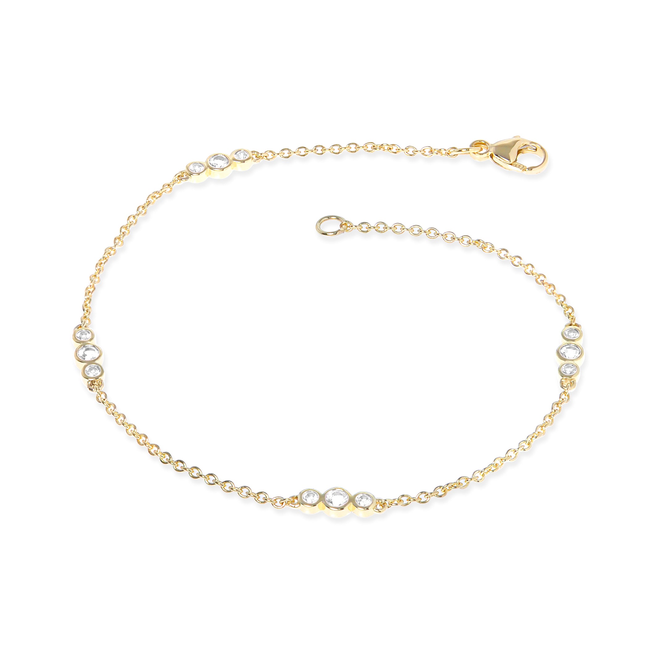 Diamond Triplet Bracelet for Women - Elegant Cubic Zirconia Jewelry Gift for Birthday, Anniversary & Special Occasions