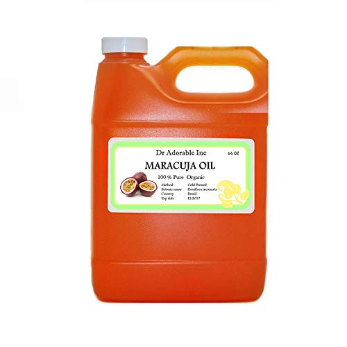 100% Pure Organic Maracuja (Passionfruit) Oil - Cold Pressed, Unrefined, 64 Oz (2 Quarts) for Hair Care, Skin Moisturizing & Anti-Aging