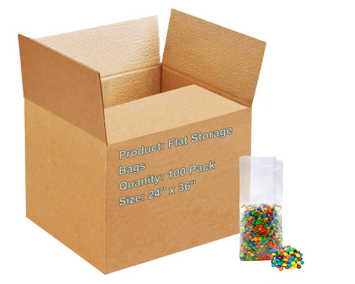 APQ 24x36 Inches Clear Plastic Bags for Packaging - Pack of 100 Durable 4 Mil Polyethylene Flat Bakery Bags with Open Top | Tear Resistant Food Storage Bags for Popcorn, Homemade Bread, Cookies, Pastries & Baked Goods | Ideal for Commercial Bakeries, Home Baking & Retail Packaging