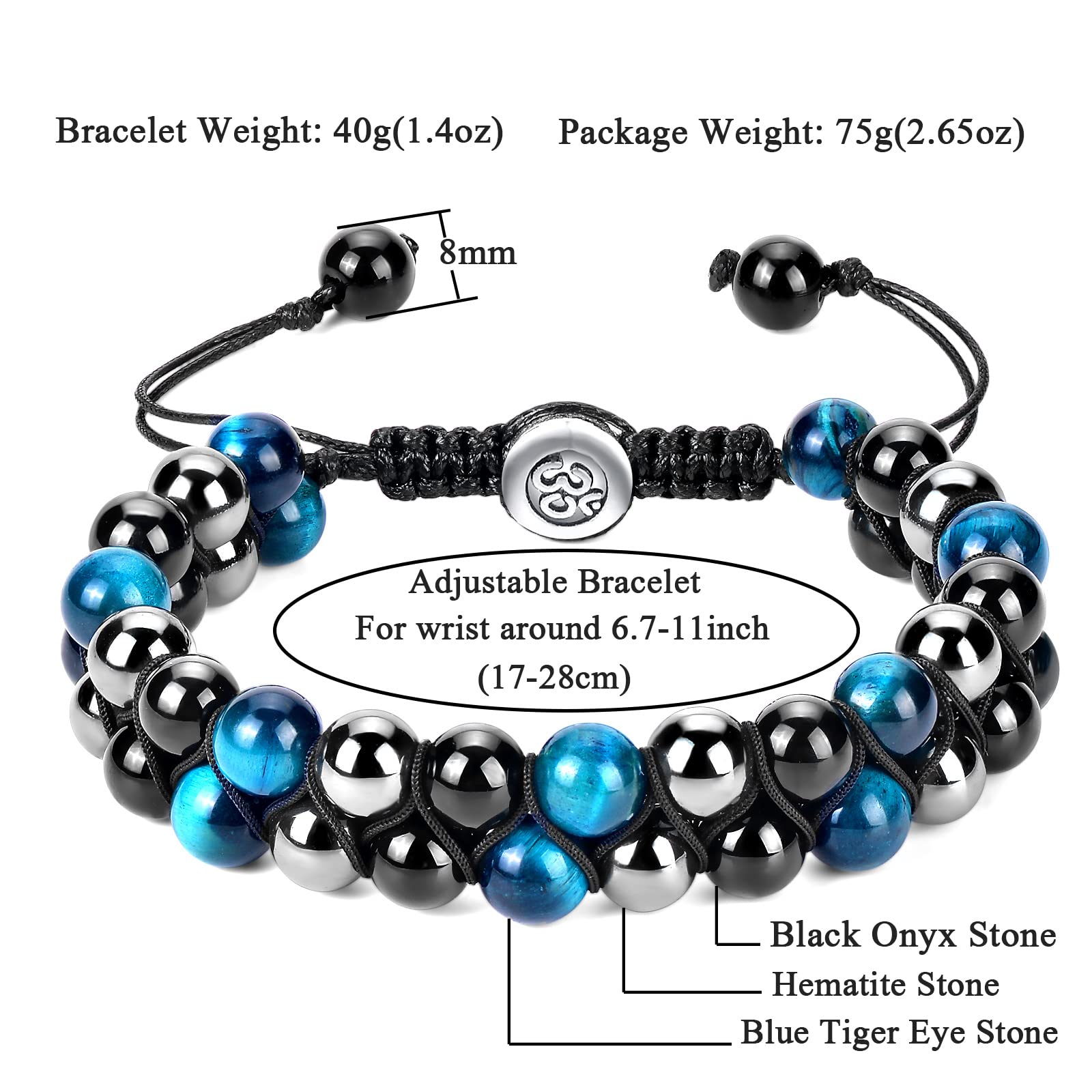 Evil Eye Protection Bracelet for Men & Women - Beaded Crystal Bracelet Brings Luck, Prosperity & Happiness - Perfect for Gifts, Meditation & Spiritual Healing