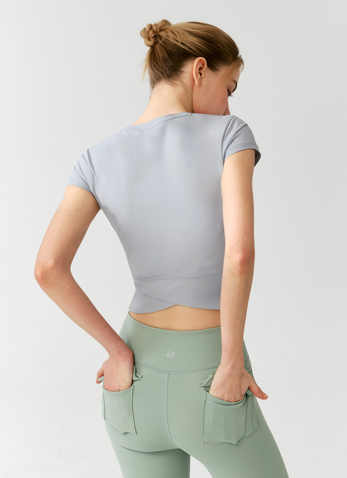 Lightweight Tricot Overlap Short Sleeve Top for Women - Breathable Summer Blouse for Casual Wear, Office & Outdoor Activities