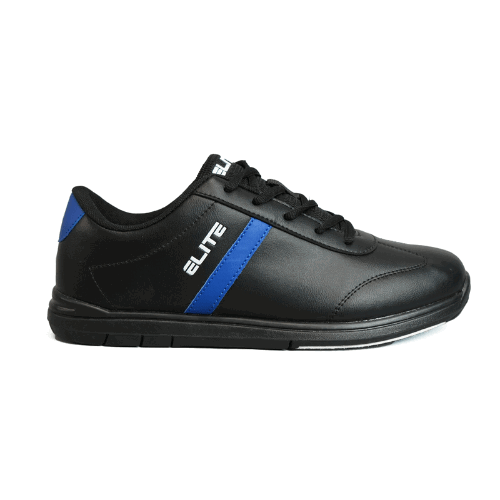 ELITE Men's Black & Royal Athletic Bowling Shoes - Universal Sliding Soles for Right/Left Handed Bowlers - Comfortable Lace-Up Design for League Play & Tournament Use