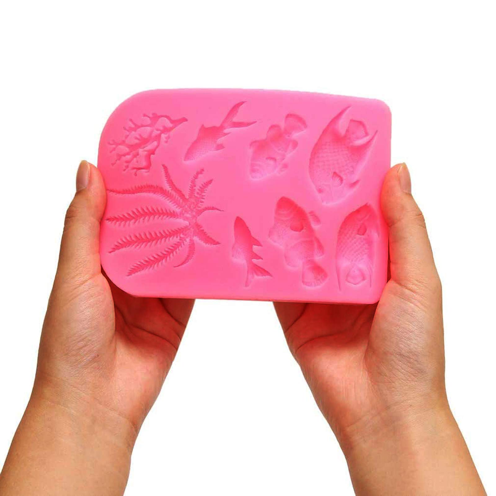 Under the Sea Fondant Cake Mold - Marine Theme Fish, Coral, Sea Cupcake Chocolate Mould for Cake Decorating, Candy, Polymer Clay & Sugar Crafts | Perfect for Ocean-Themed Birthday Parties, Baby Showers & Beach Weddings