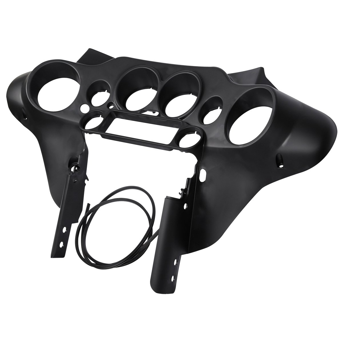 Black Front Outer with Inner Batwing Upper Fairing Cowl for 1996-2013 Harley Davidson Touring Electra Glide, Street Glide & Trike Models | Motorcycle Wind Protection & Custom Styling Upgrade