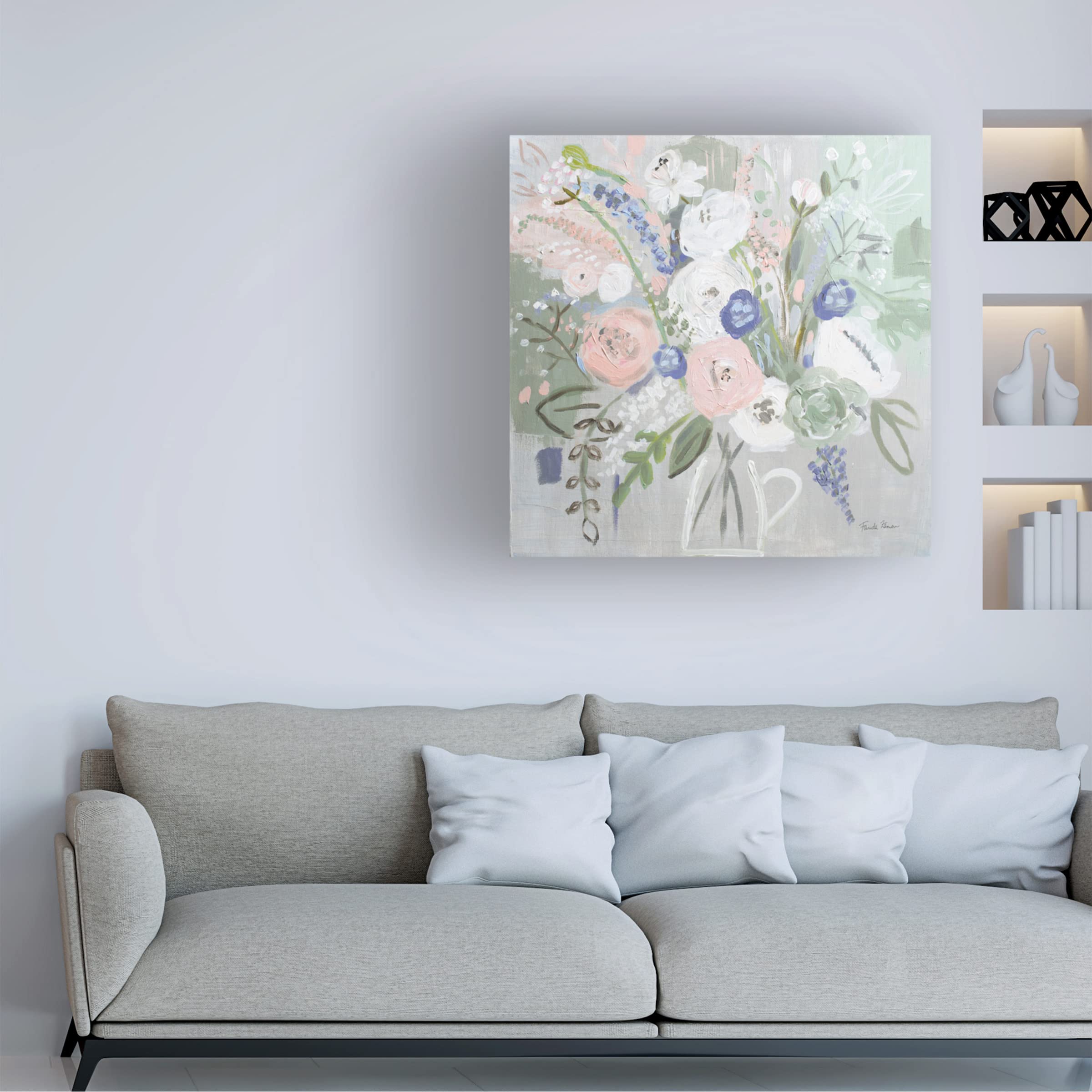 Trademark Fine Art 'Budding Beauty Pattern IVB' Floral Canvas Wall Art by Farida Zaman - Perfect for Living Room, Bedroom & Office Decor