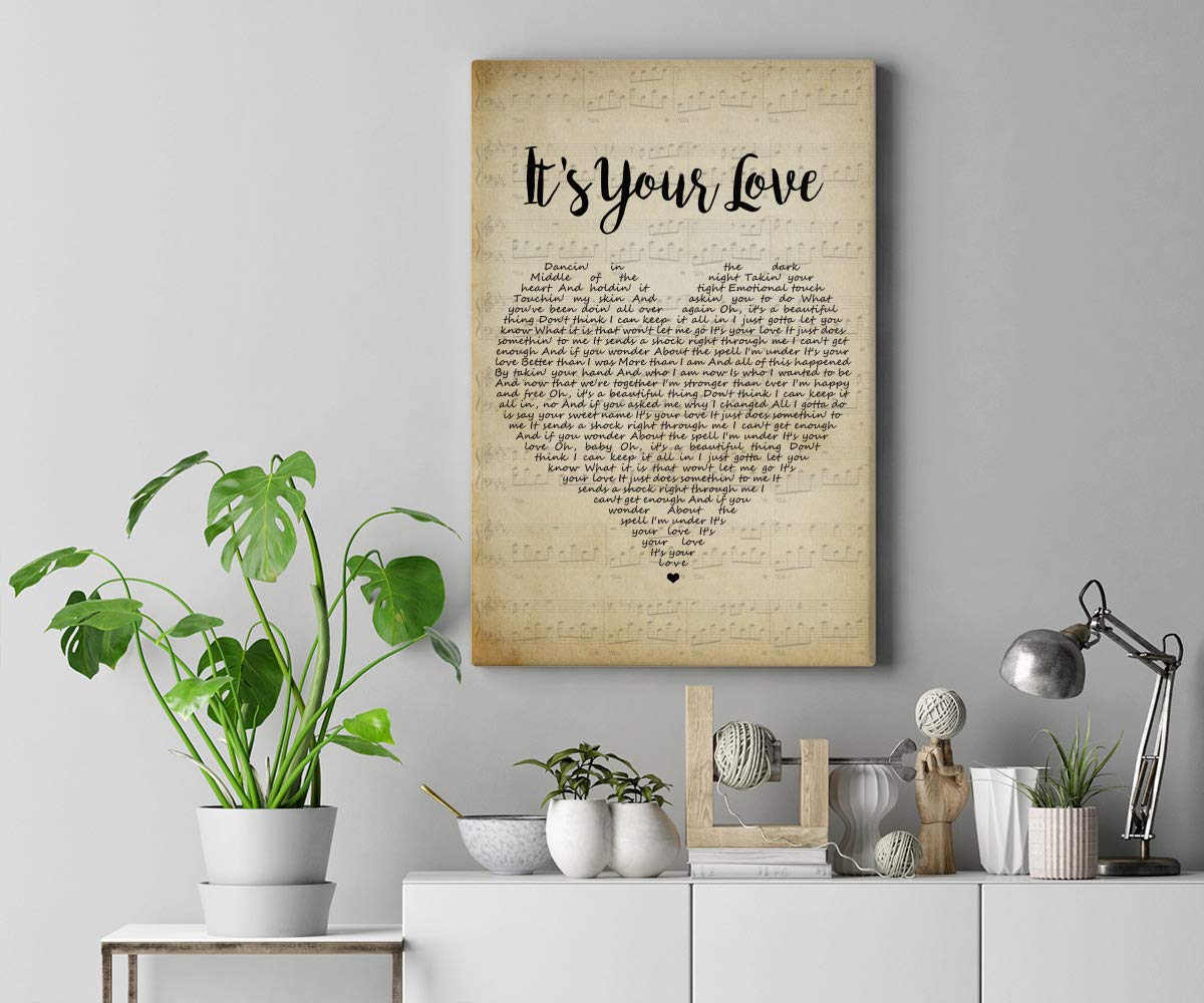 Love Song Lyrics Framed Canvas Print - 16x24 Wall Art for Home Decor