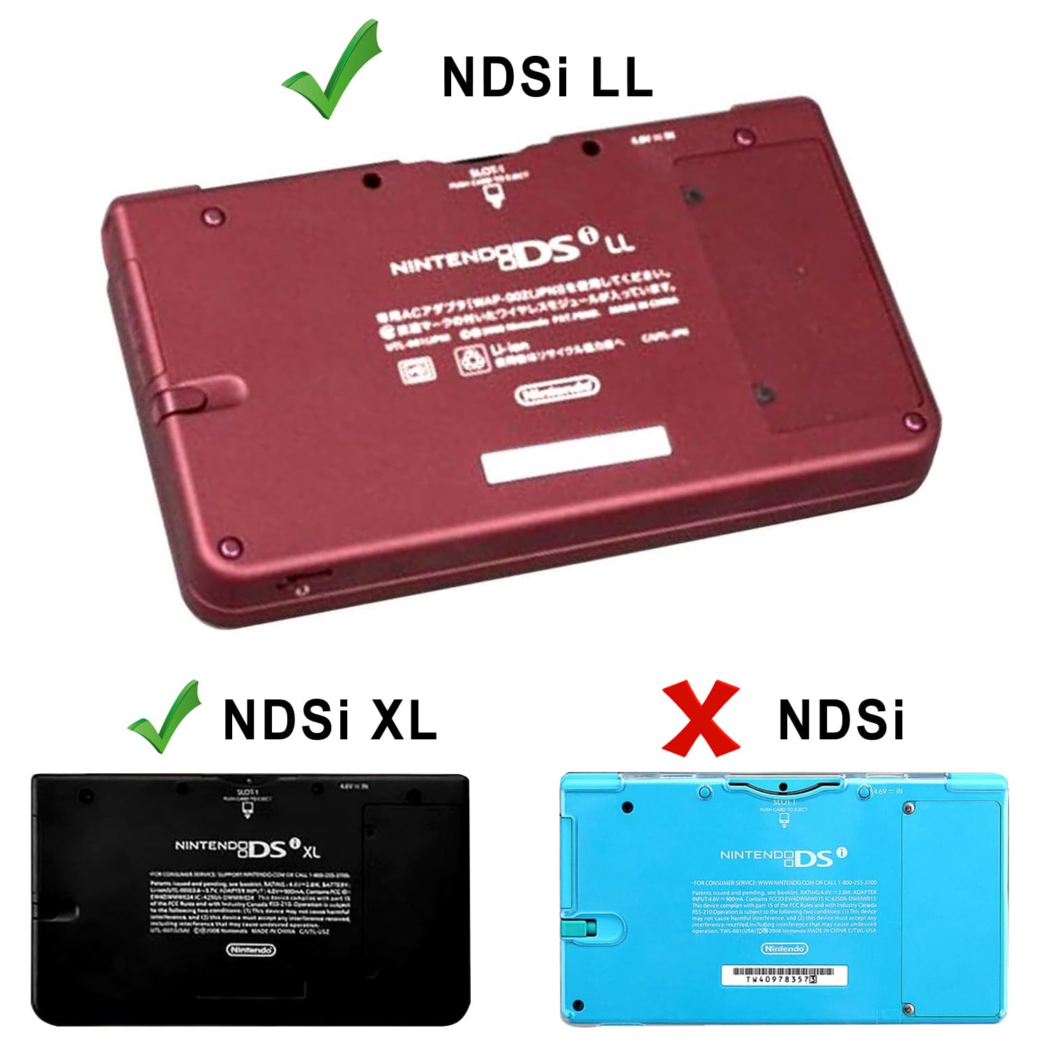 OSTENT 2000mAh Rechargeable Lithium-ion Battery Pack Kit for Nintendo NDSi LL/XL - Extended Gaming Power for Travel, Home & On-the-Go Play