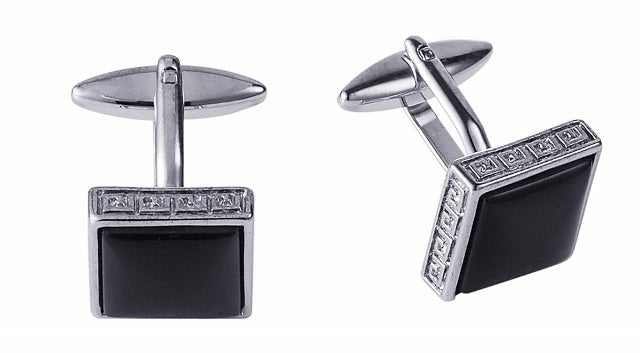 Stylish Cudworth Black Cat's Eye Cufflinks for Men - Elegant Dress Shirt Accessories for Weddings & Formal Events