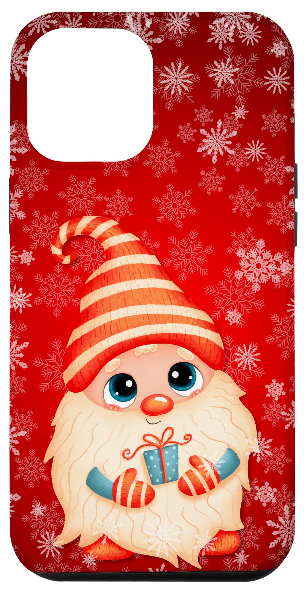 iPhone 12 Pro Max Christmas Case - Festive Snowflakes & Gnome Design - Perfect Holiday Gift for iPhone 12 Pro Max - Great for Christmas Parties & Winter Celebrations