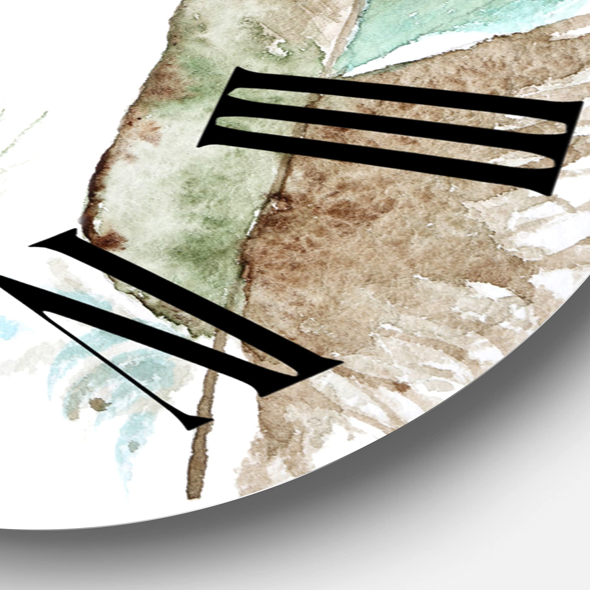 Bohemian Green Feathers Wall Clock - Large Eclectic Animal Design for Living Room, Bedroom & Office Decor | Unique Home & Gift Idea