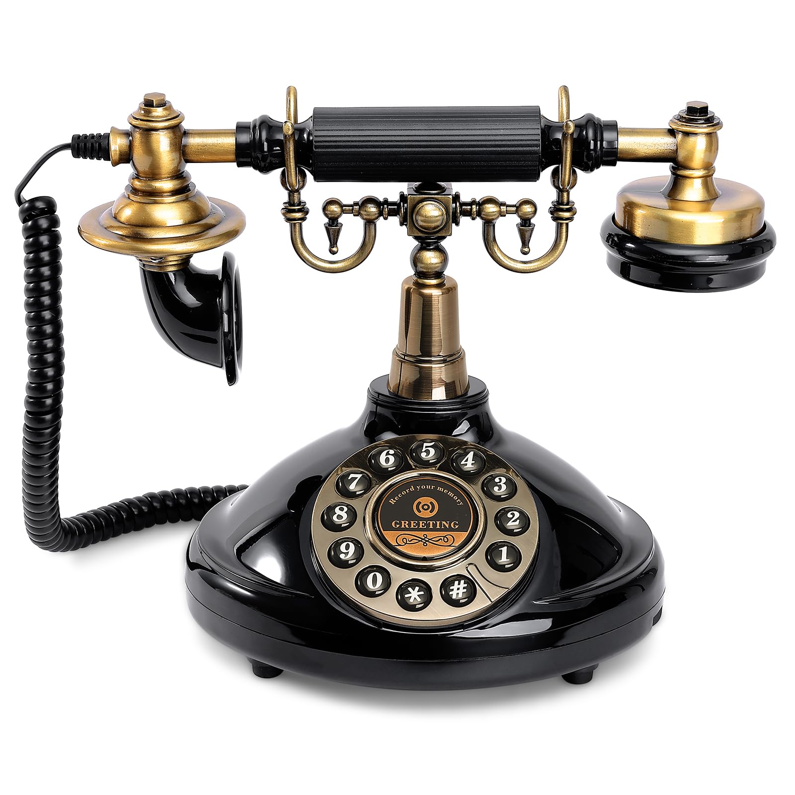 Vintage Audio Guest Book Phone - Custom Wedding Guest Recording Device for Parties, Birthdays & Special Occasions | Classic Retro Style Audio Message Keepsake (Black) - Perfect for Wedding Receptions, Anniversary Celebrations & Milestone Events
