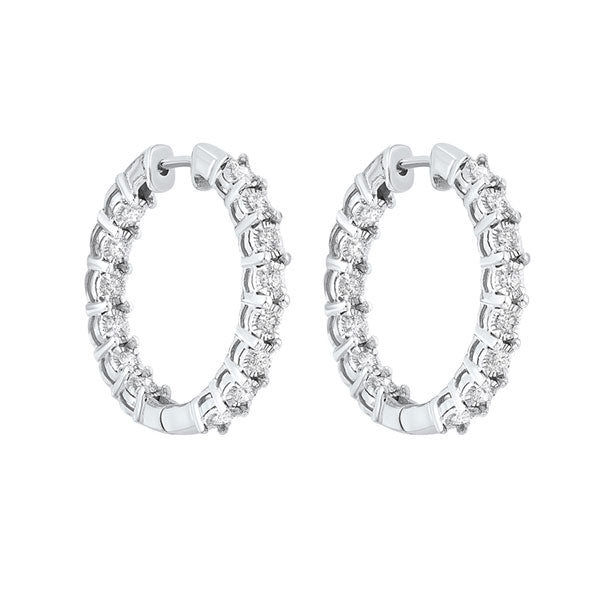 14K White Gold Diamond Earrings (2CTW) - Elegant Stud Earrings for Women, Perfect for Weddings, Parties & Special Occasions