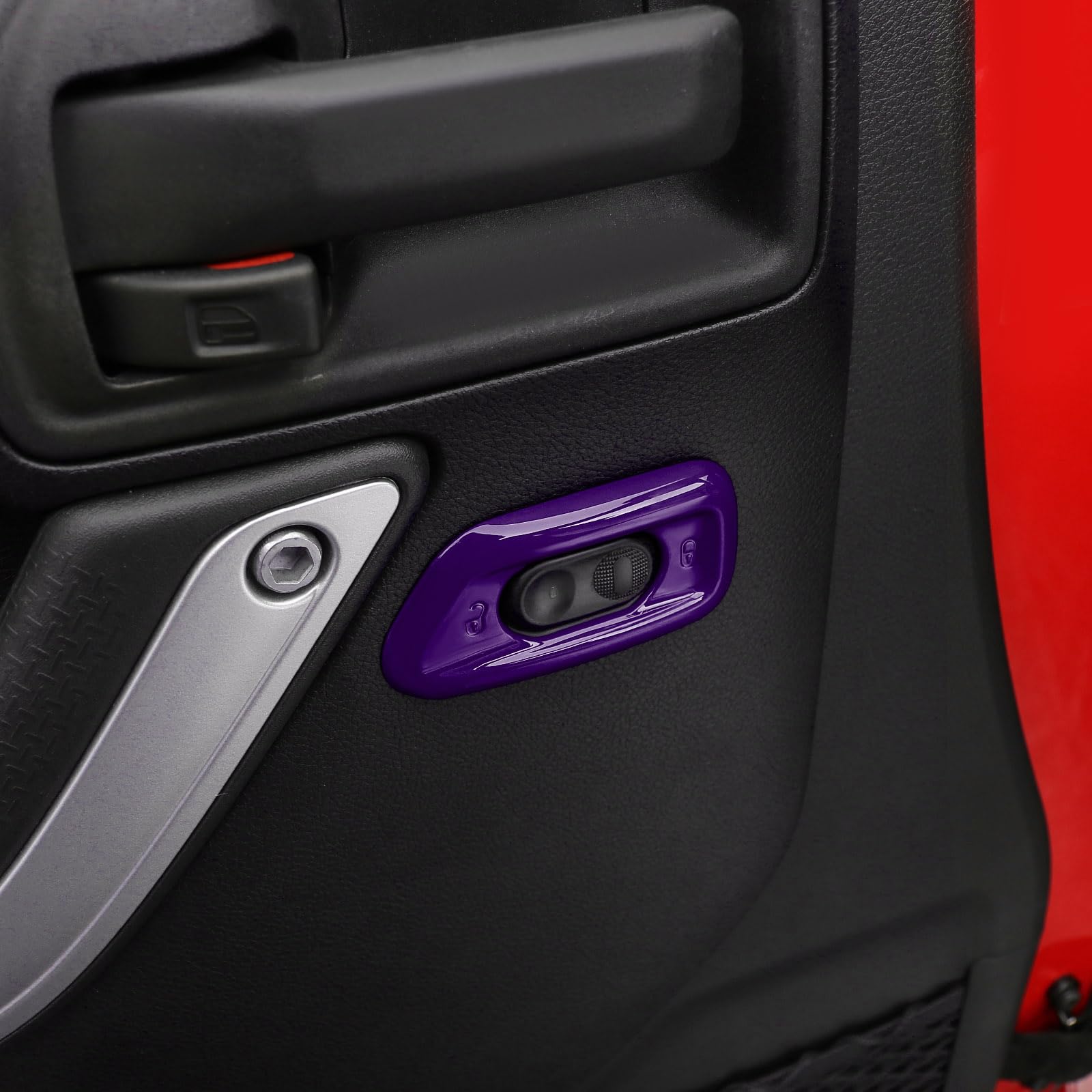 Jeep Wrangler JK JKU Door Lock Switch Cover Trim Bezel (2011-2017) - Purple Interior Accessories (2-Pack) | Durable ABS Plastic Upgrade for Enhanced Protection & Style | Perfect for Off-Road Adventures & Daily Driving
