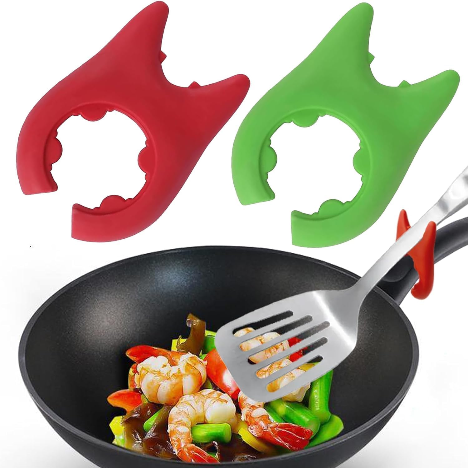 BIRZAR Silicone Spoon Spatula Holder - 2 Pack Multicolor Kitchen Utensil Rest for Pots & Pans - Heat Resistant Cooking Tool for Spoons, Ladles & Spatulas - Perfect for Stovetop, Countertop & Kitchen Organization