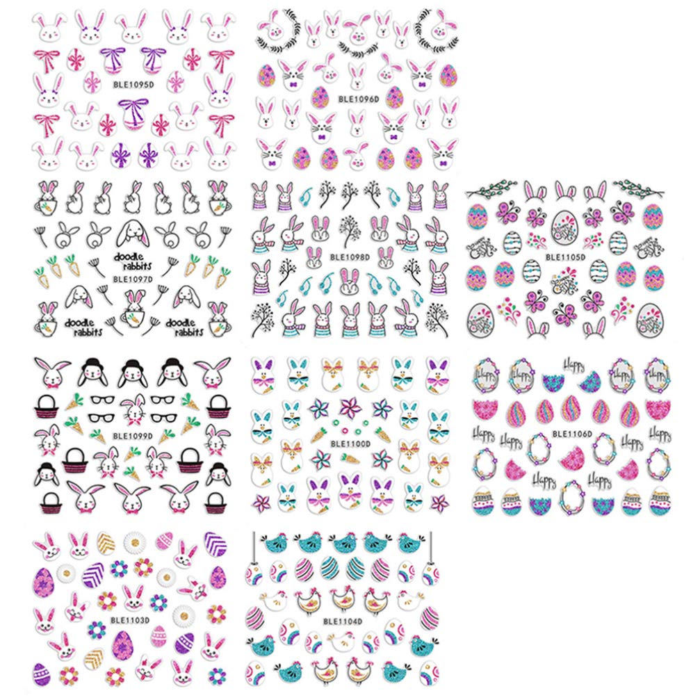 Beaupretty 10pcs 3D Flower Nail Stickers for Kids - Easter Party Nail Art, Scrapbook Embellishments, DIY Manicure Decor - Perfect for Easter Bunny Theme, Girls' Nail Art, and Kids' Party Favors