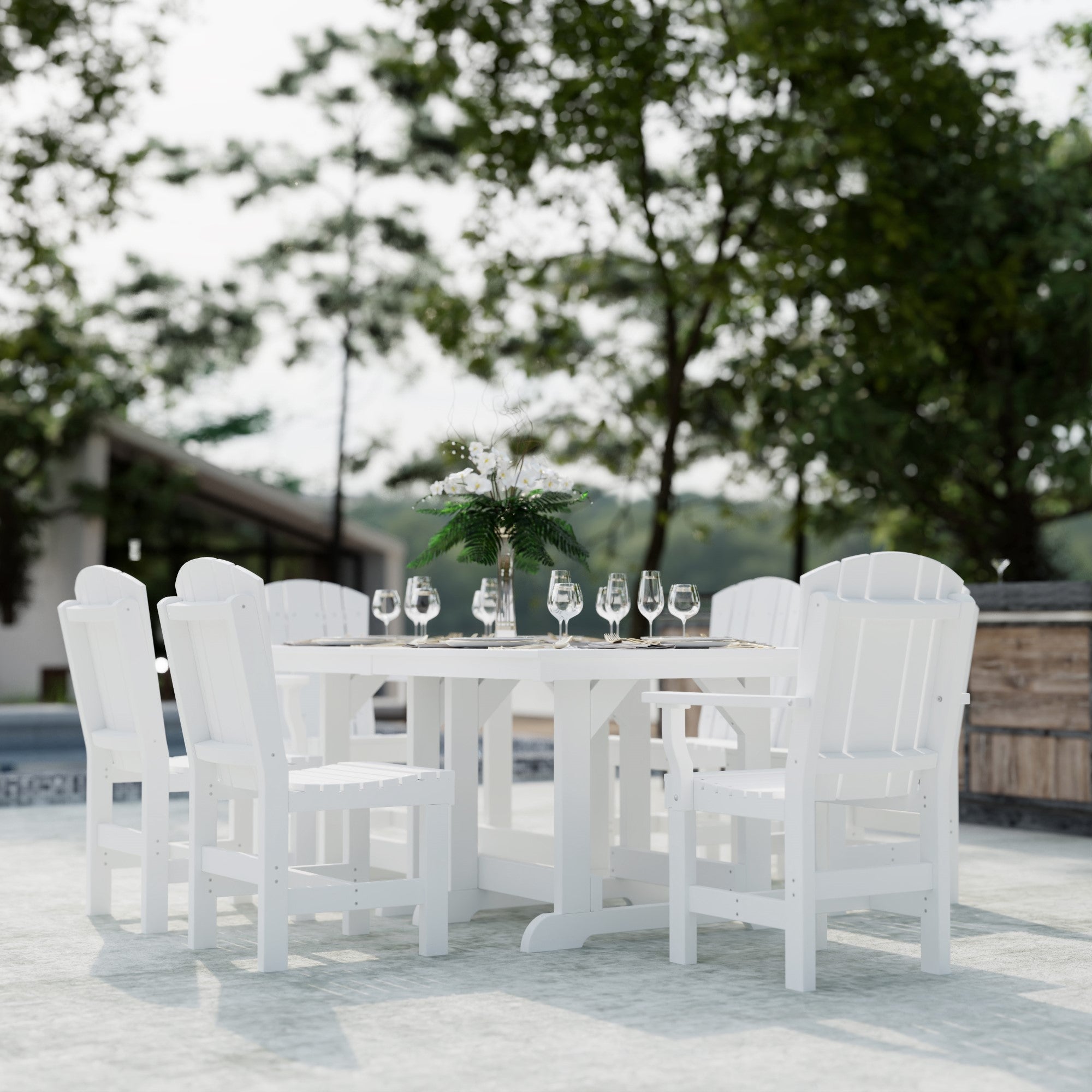 Heritage 7-Piece 44x72 Inch Dining Table Set with Chairs - Perfect for Family Gatherings, Dinner Parties & Outdoor Entertaining