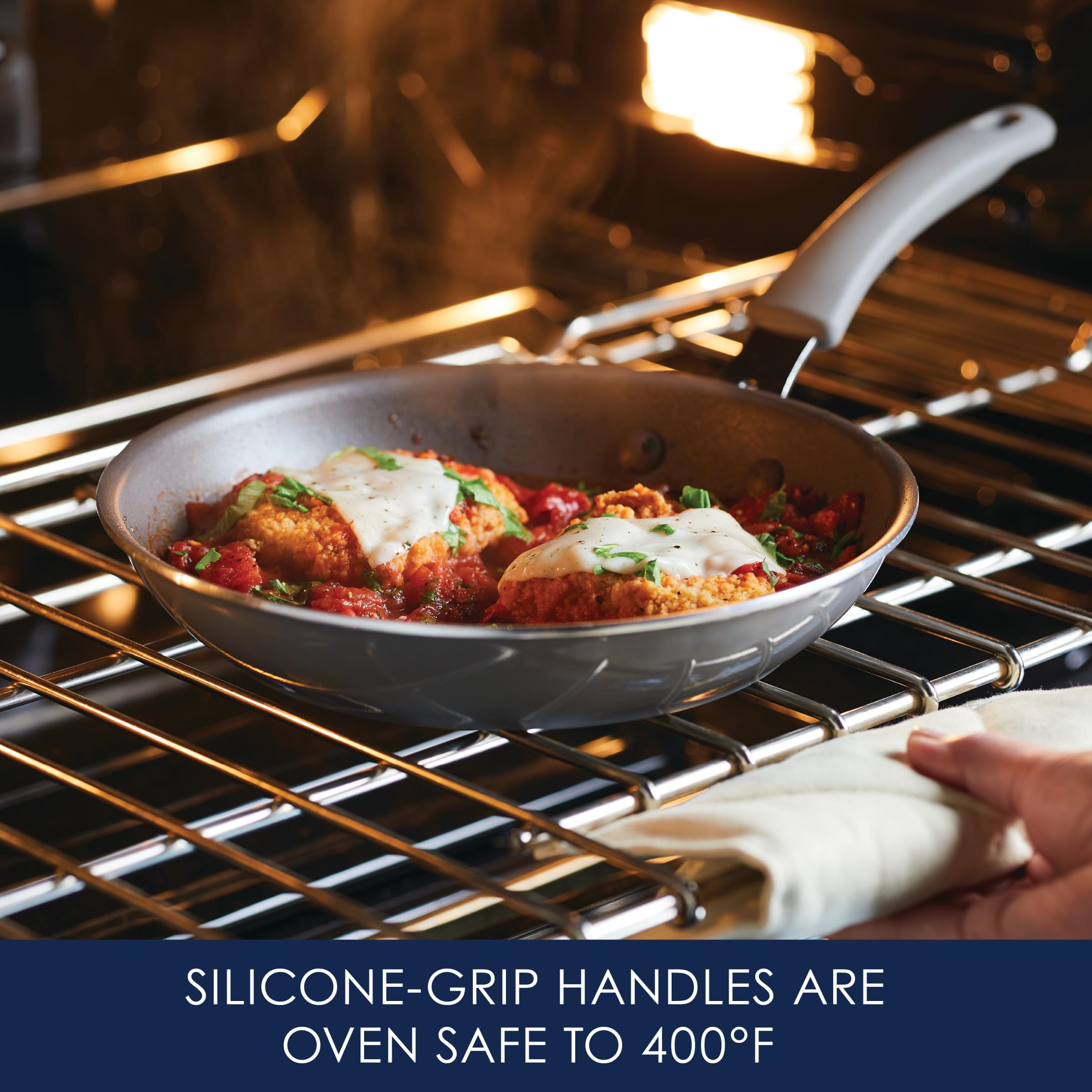 Rachael Ray Cook + Create Nonstick Frying Pan Set - 9.5 & 11.75 Inch Gray Skillets for Sauteing, Frying & Cooking | Perfect for Home Kitchen & Professional Chefs