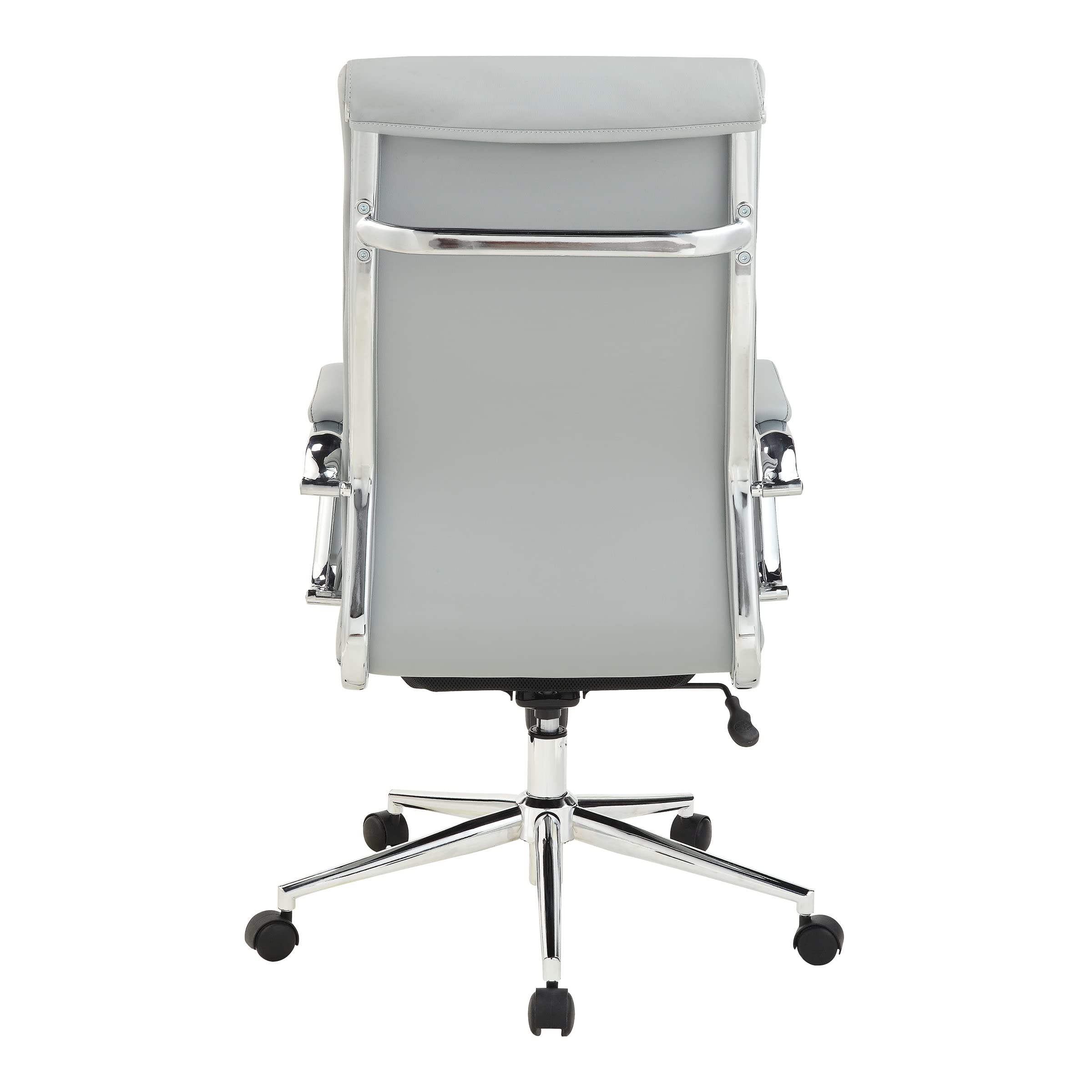 Office Star Antimicrobial High-Back Adjustable Manager's Office Chair with Chrome Base & Dillon Steel Fabric - Ergonomic Desk Chair for Home & Professional Workspaces