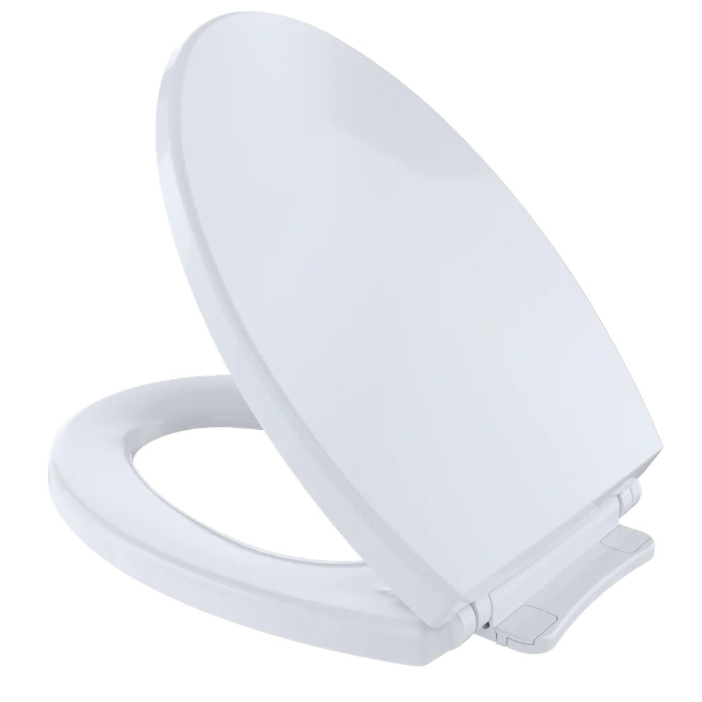 TOTO SS114#01 Soft Close Elongated Toilet Seat and Lid - Non Slamming, Slow Close, Cotton White - Perfect for Modern Bathrooms & Home Upgrades