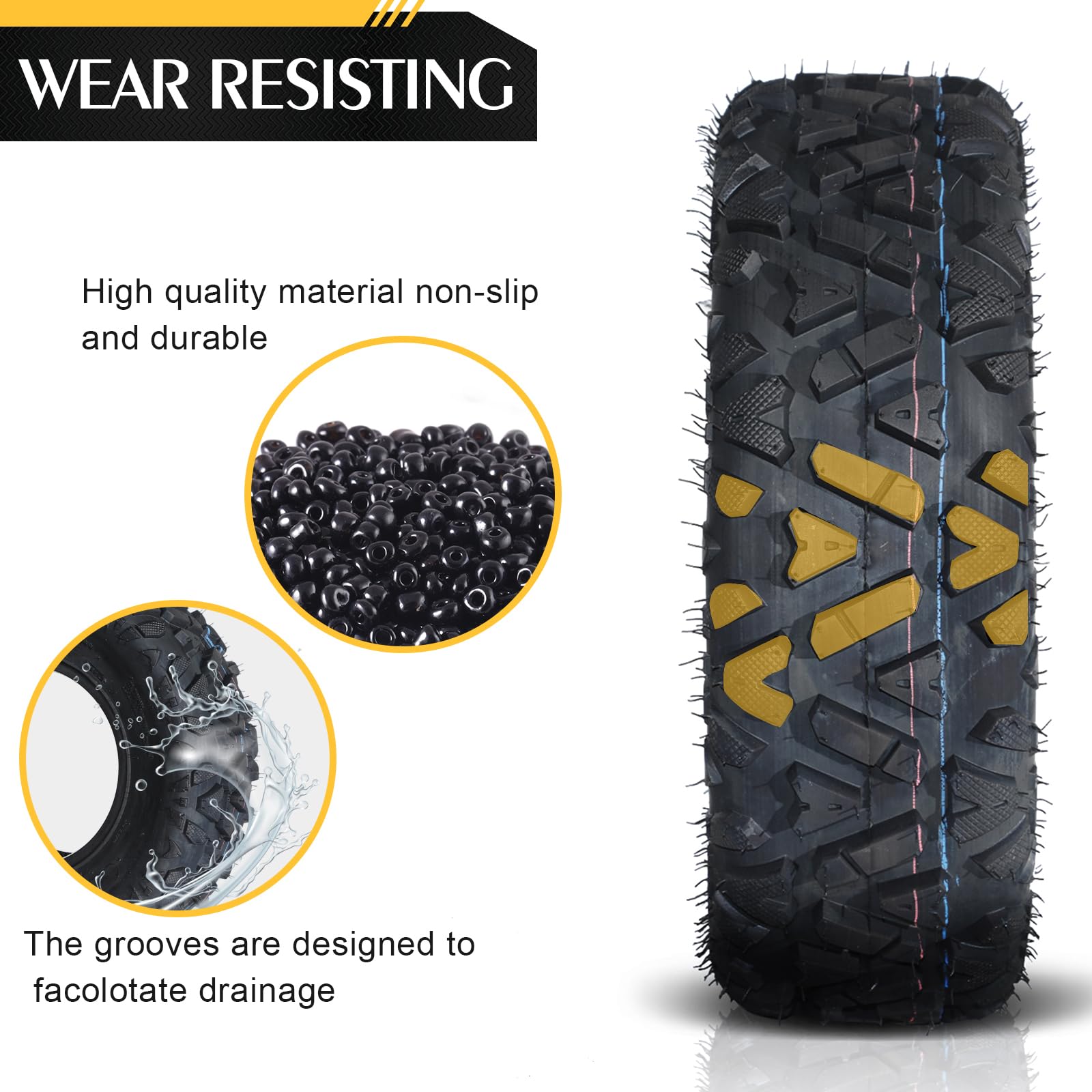 Motorhot Pair of 2 23x7-10 ATV/UTV All-Terrain Tires - 4-Ply Tubeless Tires for Off-Road, Mud, Sand & Trail Riding - Perfect for ATV, UTV, Quad & Side-by-Side Vehicles