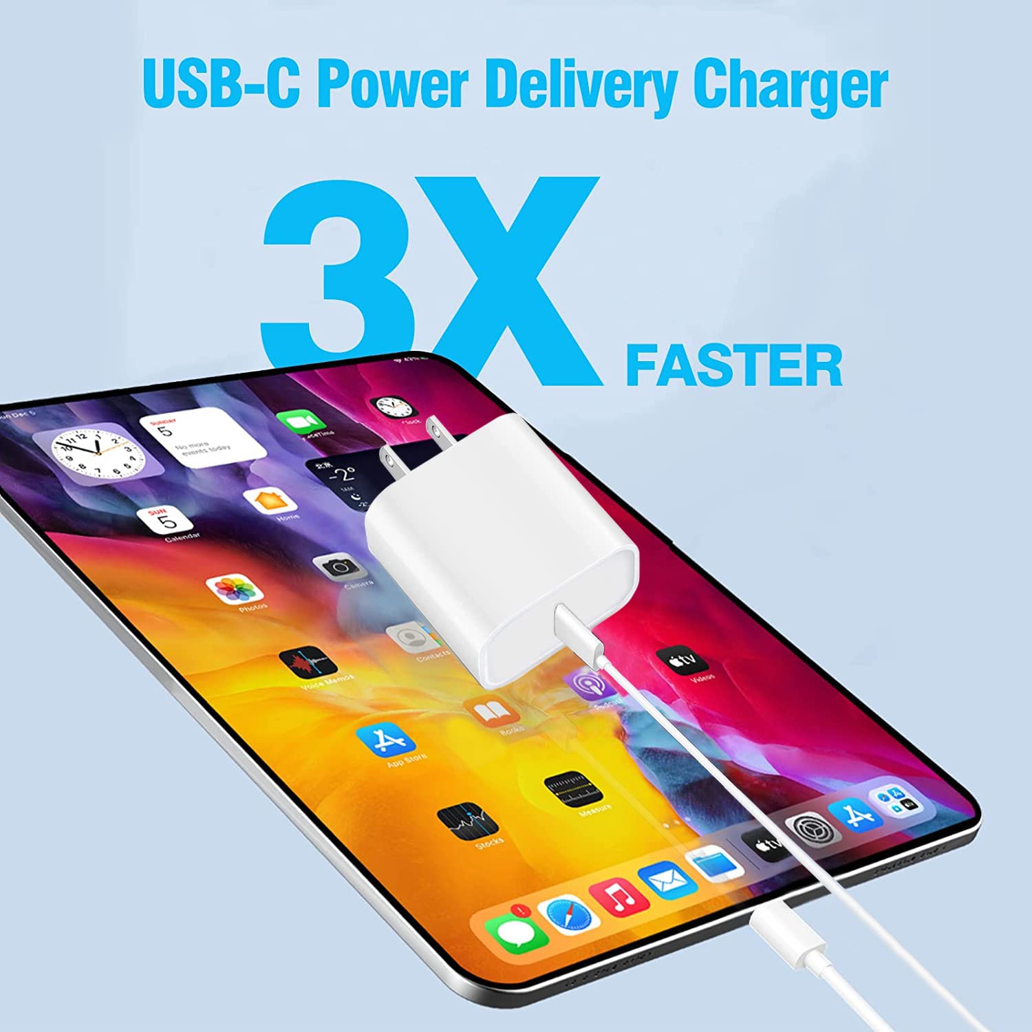 Fast USB C Charger for iPad Pro 12.9/11 (2025-2018), iPad 10th Gen, iPad Air 4th/5th 10.9