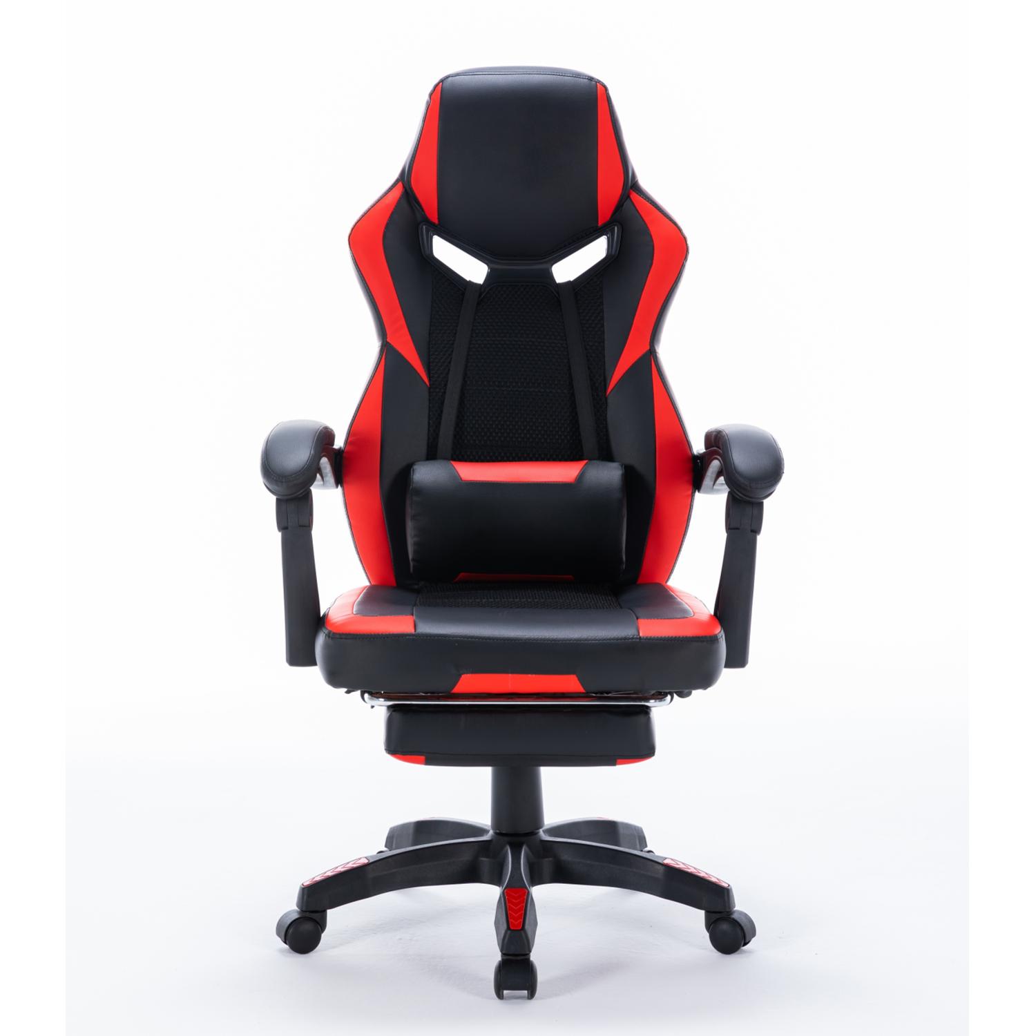 Ergonomic Gaming Footrest for Office & Home - 8221 Series Adjustable Height Foot Rest (Black & Red) - Perfect for Gaming Chairs, Workstations & Relaxation