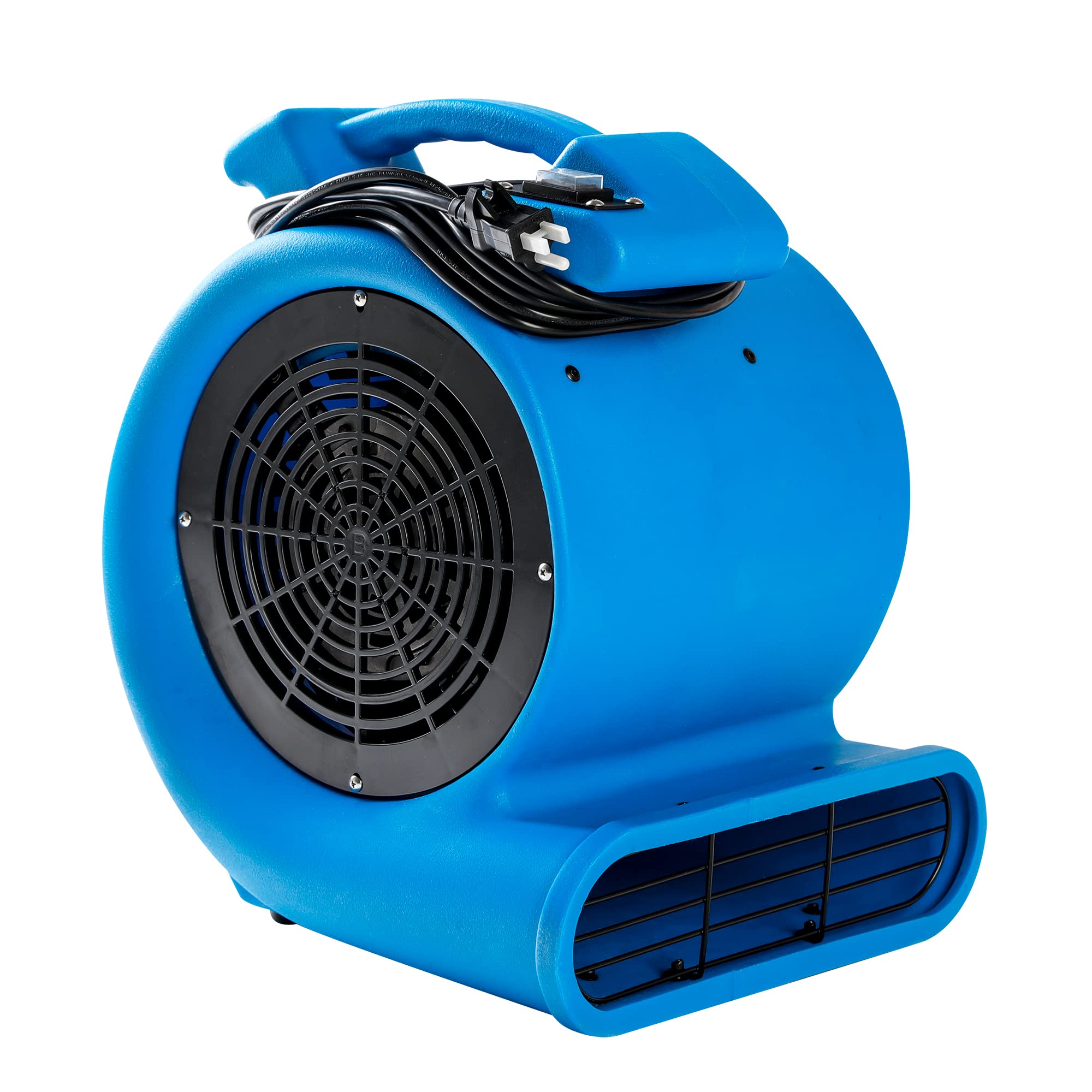 Mounto 1/2HP High-Power Air Mover Fan - 2200 CFM Floor Drying Blower with 2-Speed Settings for Carpet, Water Damage Restoration & Air Circulation - Lightweight Commercial/Home Use for Basements, Gyms & Construction Sites