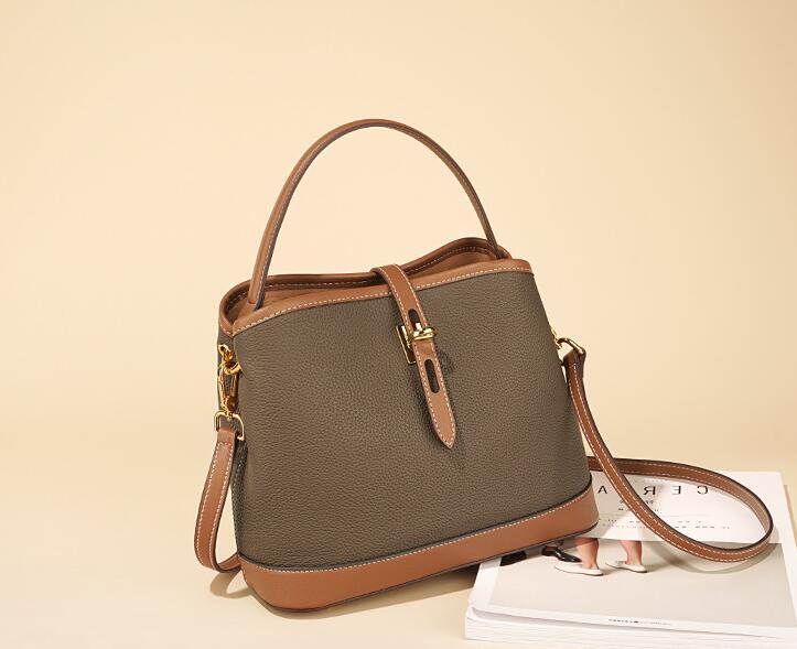 Stylish Mixed Color Women's Leather Tote Crossbody Handbag - Fashionable Shoulder Bag for Work, Travel & Everyday Use
