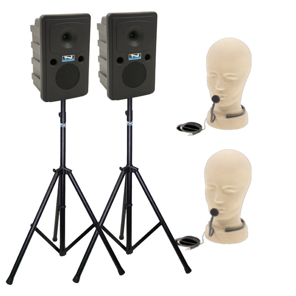 Anchor Audio Go Getter Pair (XU2, RU2) - Portable Wireless PA Speaker System with 2 Microphones for Outdoor Events, Parties & Public Speaking | High-Quality Sound for DJs, Teachers & Presenters