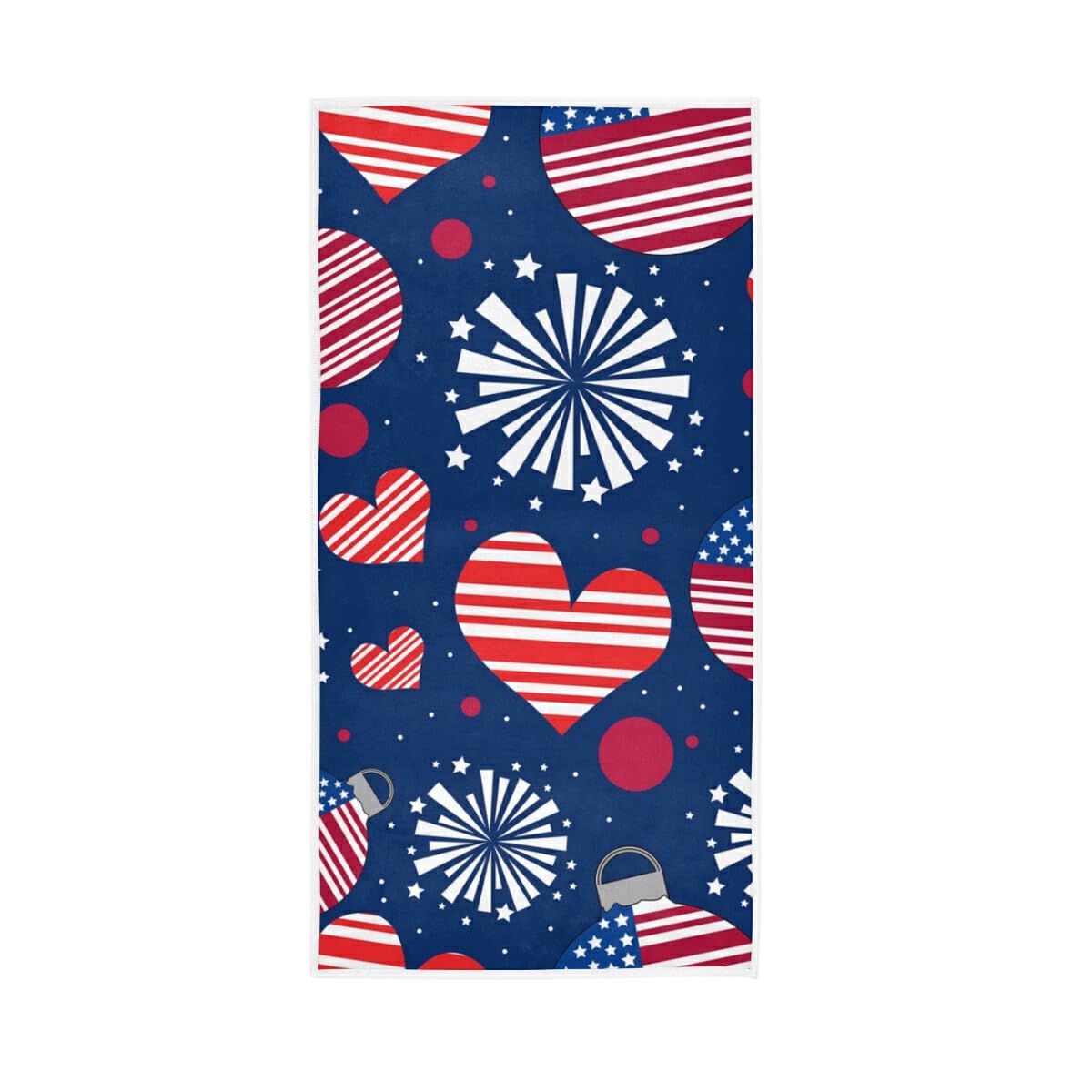 4th of July Patriotic Stars Hand Towels - Soft Absorbent Bathroom & Kitchen Towels for Independence Day Decor, Guest Towels - Perfect for Home, Parties & American Flag Themed Events