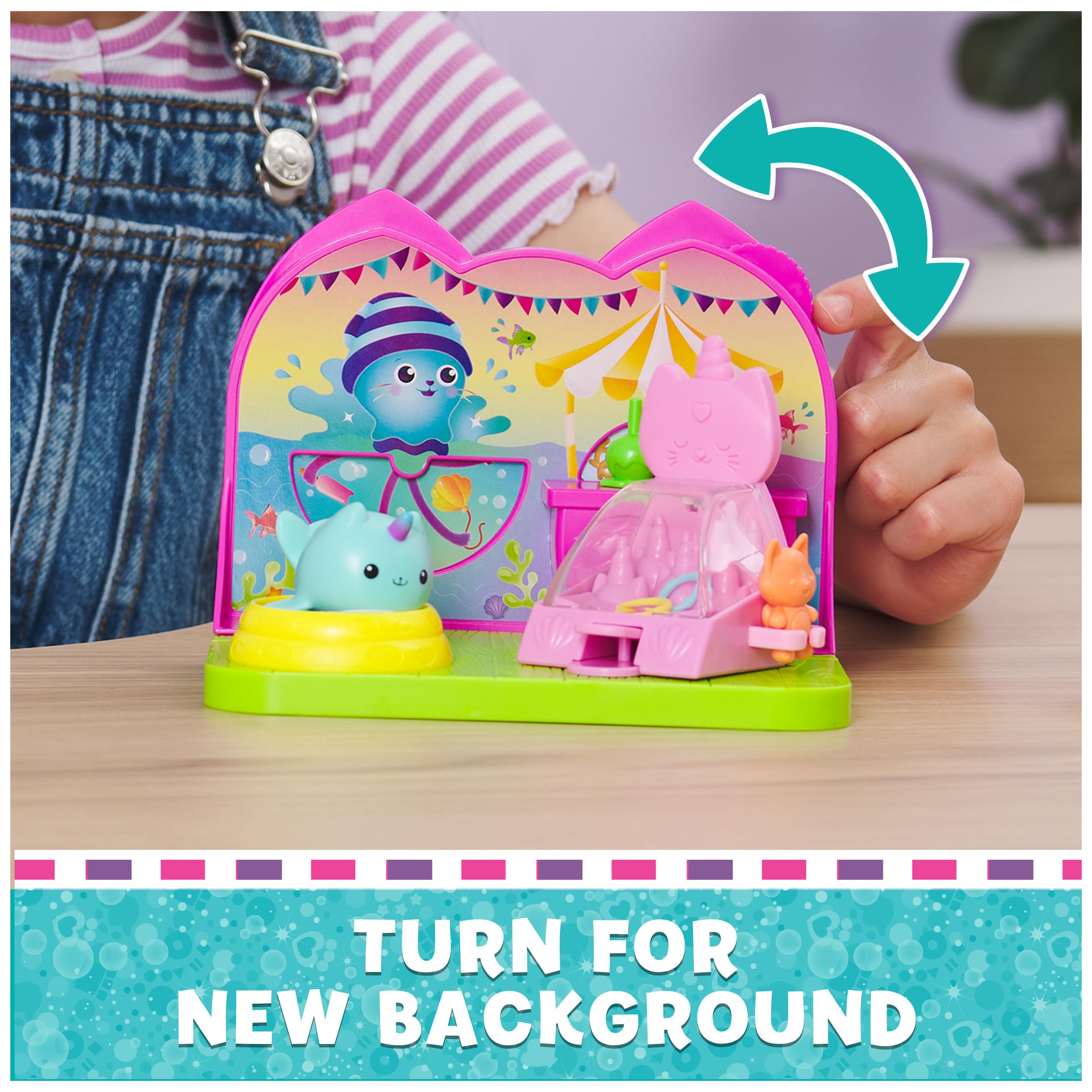 Gabby's Dollhouse Kitty Narwhal’s Carnival Room Playset - Includes Toy Figure, Surprise Toys & Dollhouse Furniture - Fun Pretend Play for Kids Ages 3+ - Perfect for Birthday Gifts & Imaginative Playtime