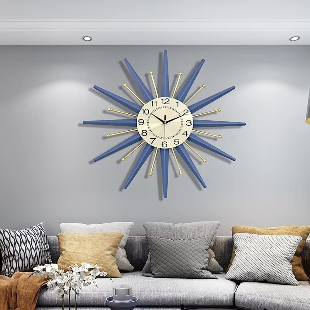 28 Inch Large Metal Decorative Wall Clock - Mid Century Modern Silent Battery Operated Clock for Living Room, Bedroom, Office & Kitchen Decor | Perfect for Home, Apartment & Workspace Interior Design