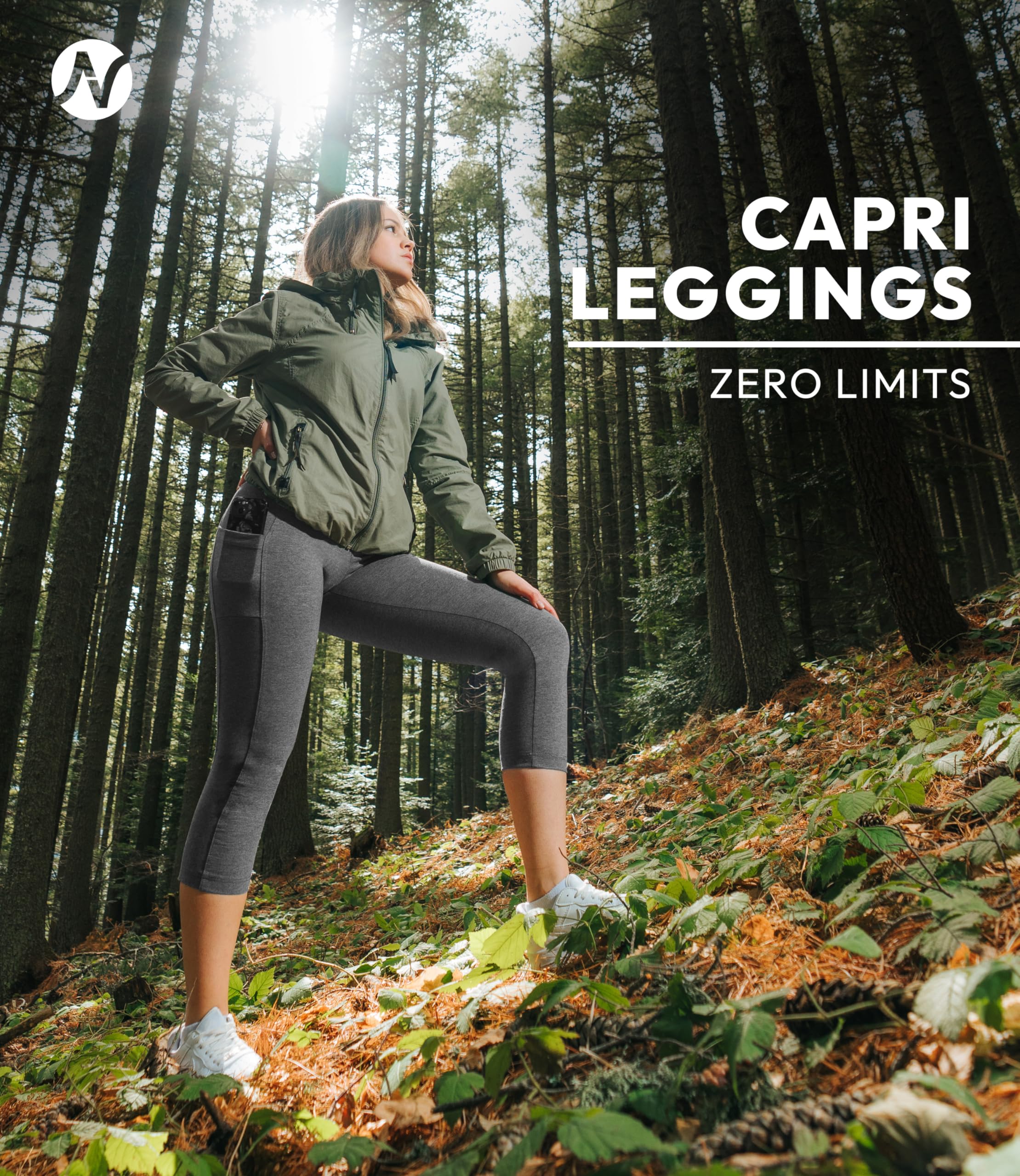 Breathable High Waisted Capri Leggings for Women with Pockets - Nirlon Workout Yoga Running Leggings - Perfect for Gym, Lounge & Outdoor Activities