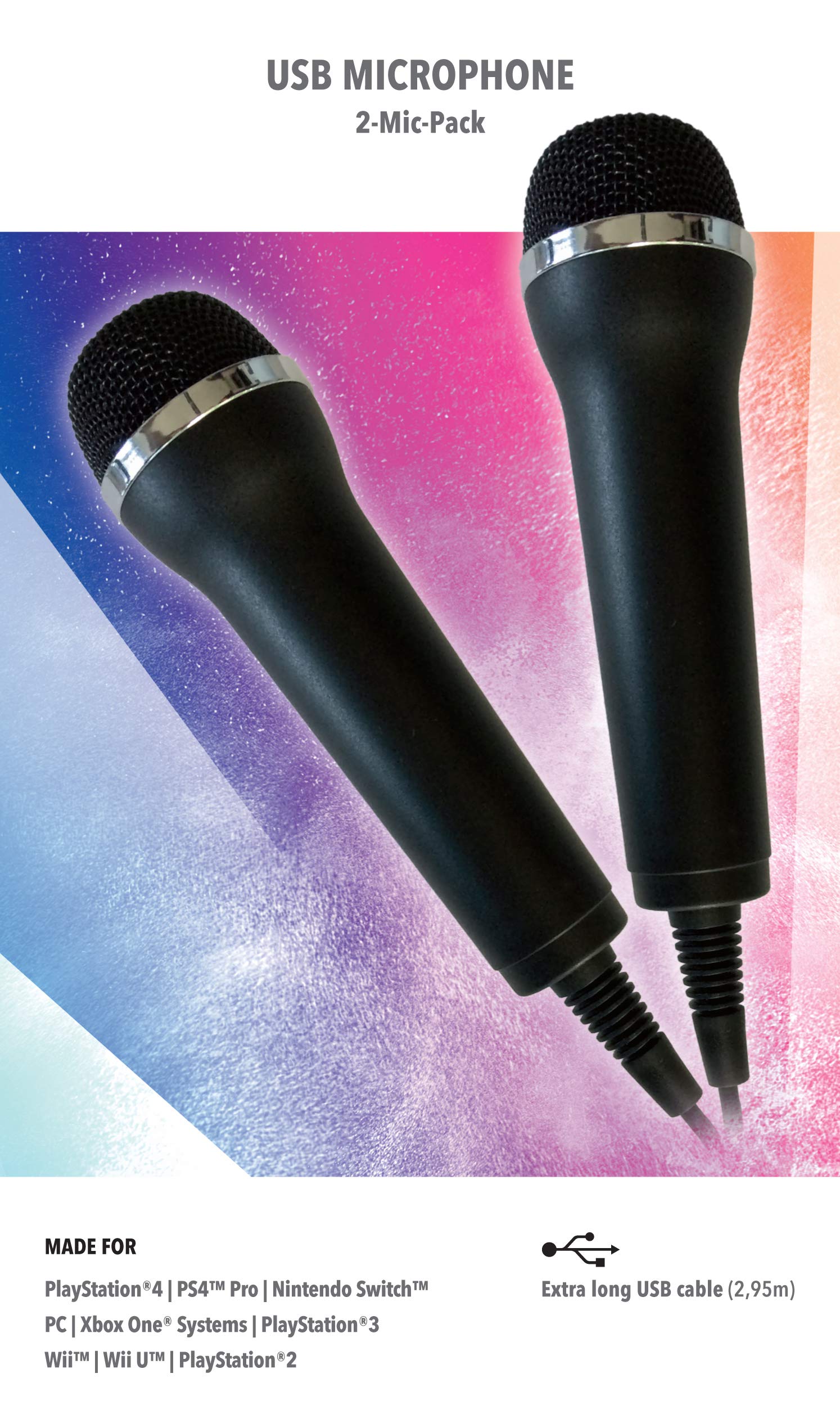 Deep Argent Karaoke Games 2-Pack Wireless Microphones - Professional Singing Mic for Home Parties, Karaoke Bars & Family Gatherings