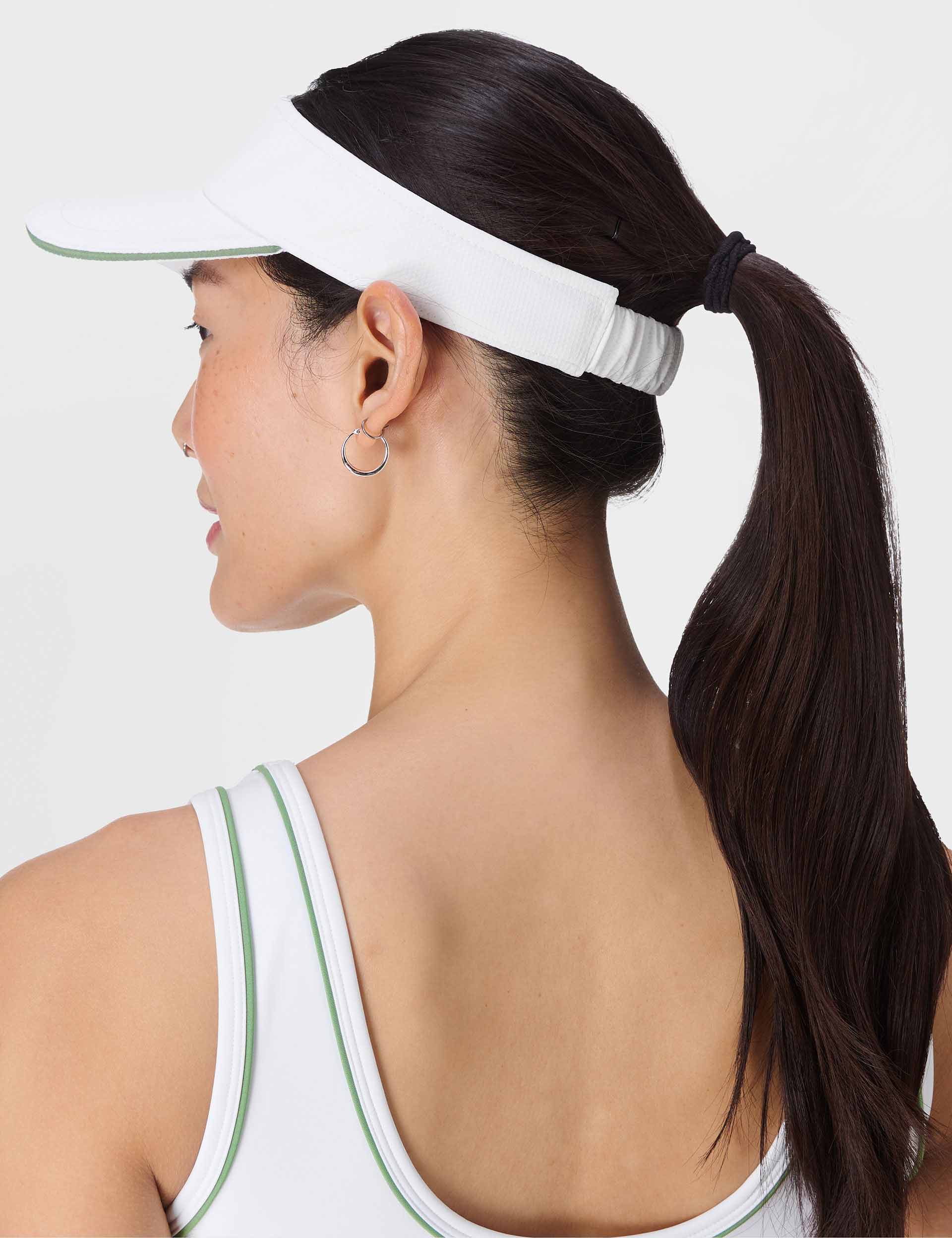 The Volley Visor - White & Courtside Green | UV Protection Tennis & Golf Visor for Men & Women | Perfect for Outdoor Sports, Running, and Beach Activities
