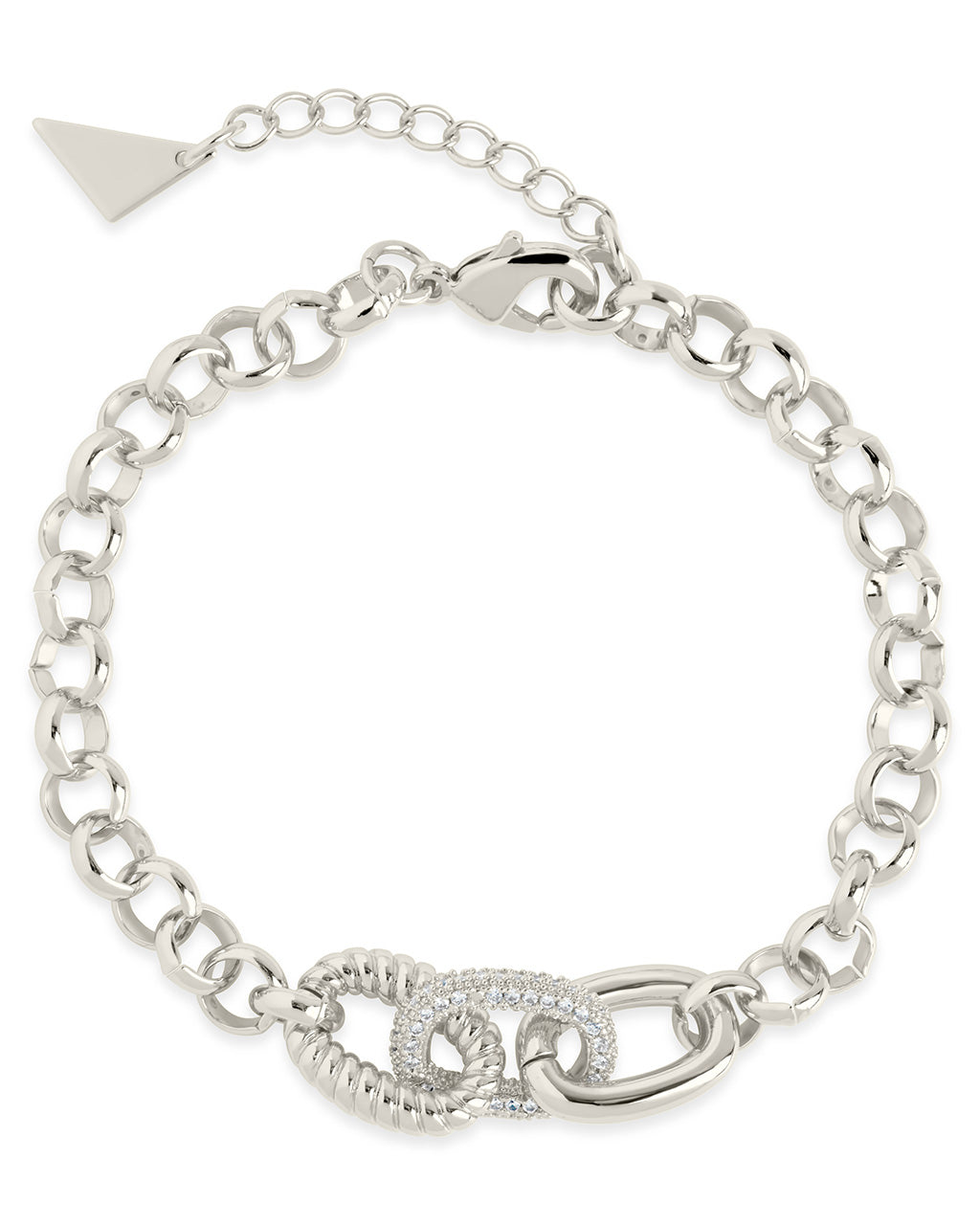 Jaycee CZ Interlocking Chain Bracelet for Women - Elegant Cubic Zirconia Fashion Jewelry Gift for Birthday, Anniversary & Special Occasions