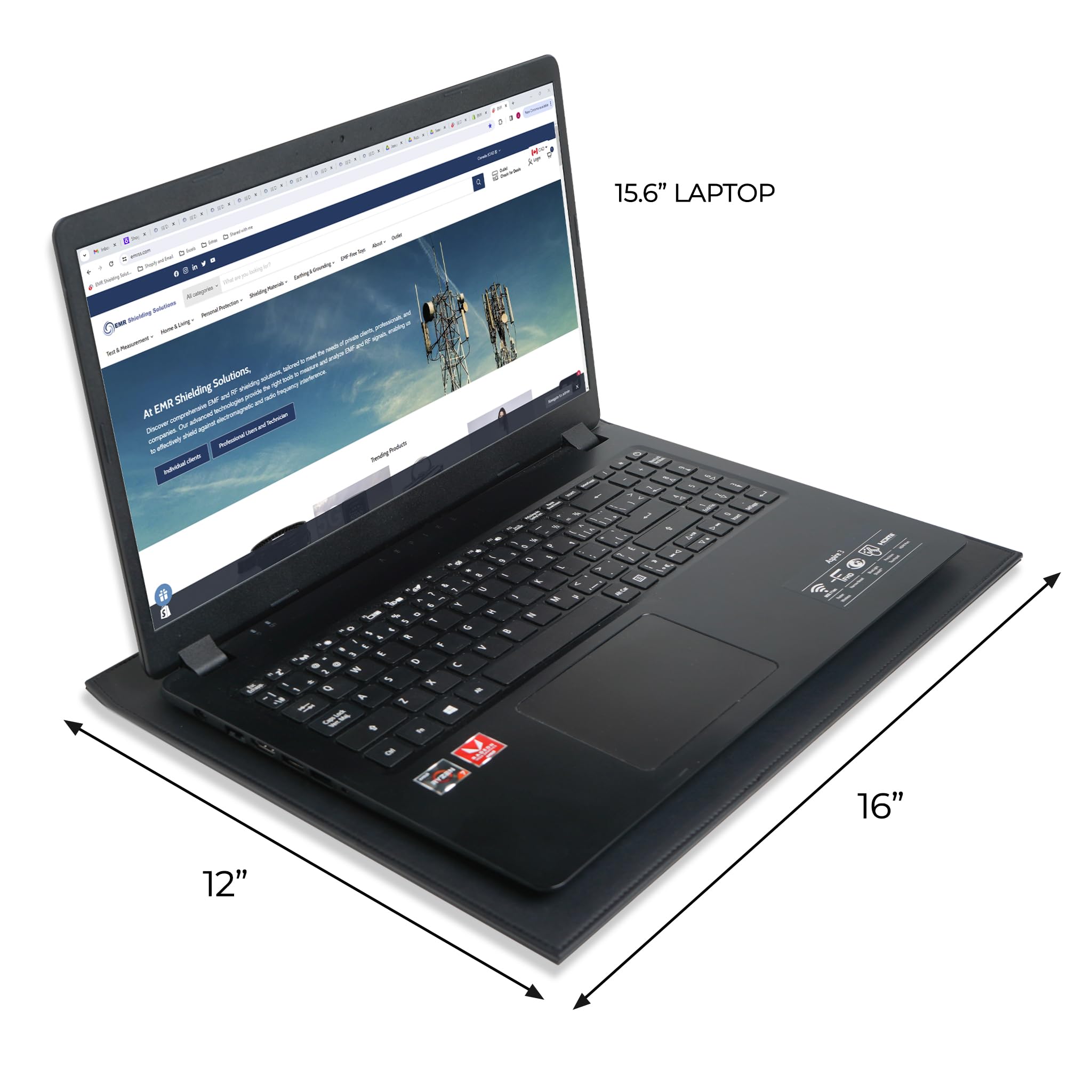 EMF Radiation Blocking Lap Desk for Laptop, iPad & Tablet - Portable Computer Shield with Heat Protection - Ideal for Home Office, Bed & Couch Use