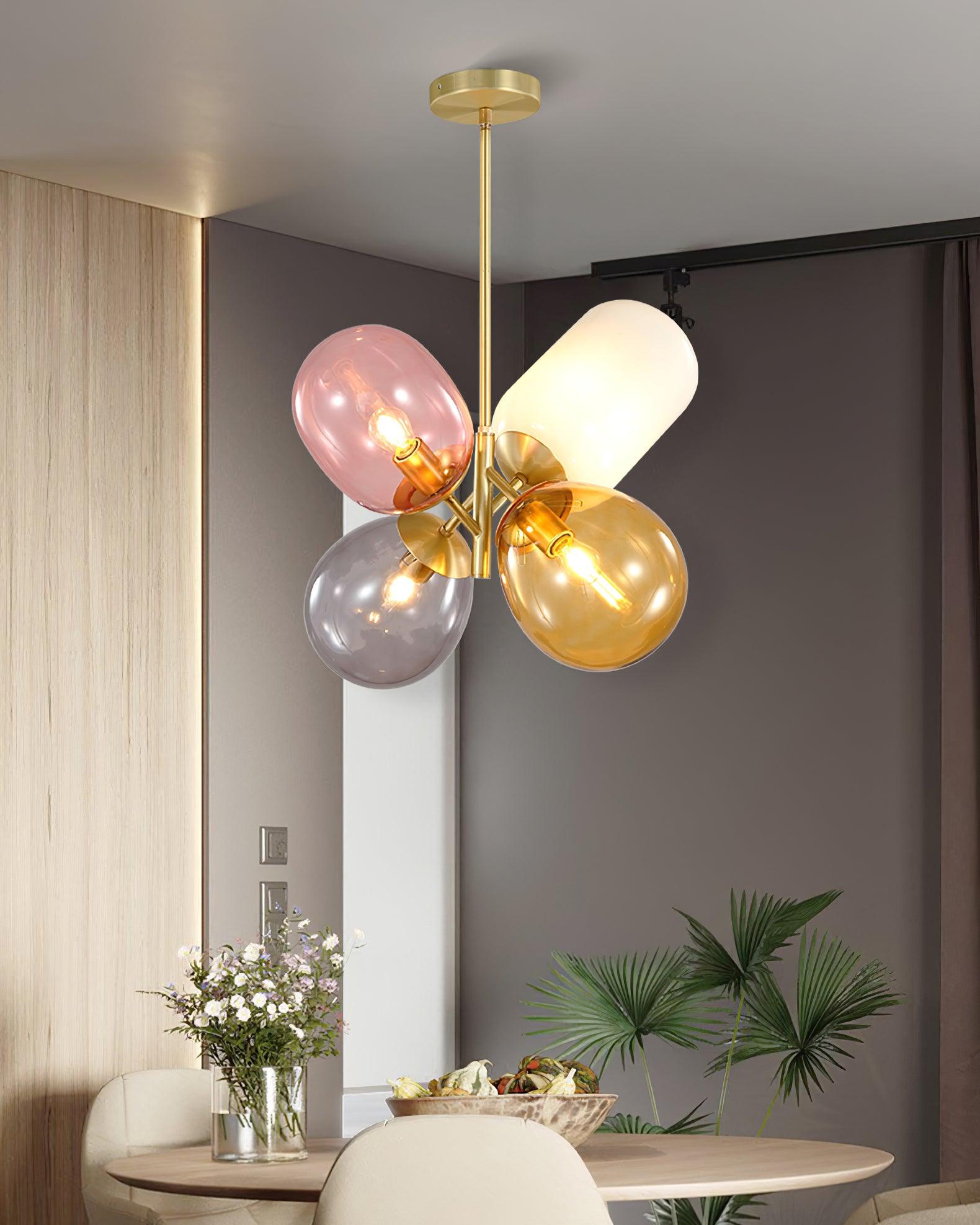 Elegant Balloon Glass Pendant Light - Modern Hanging Chandelier for Dining Room, Kitchen Island & Bedroom Decor