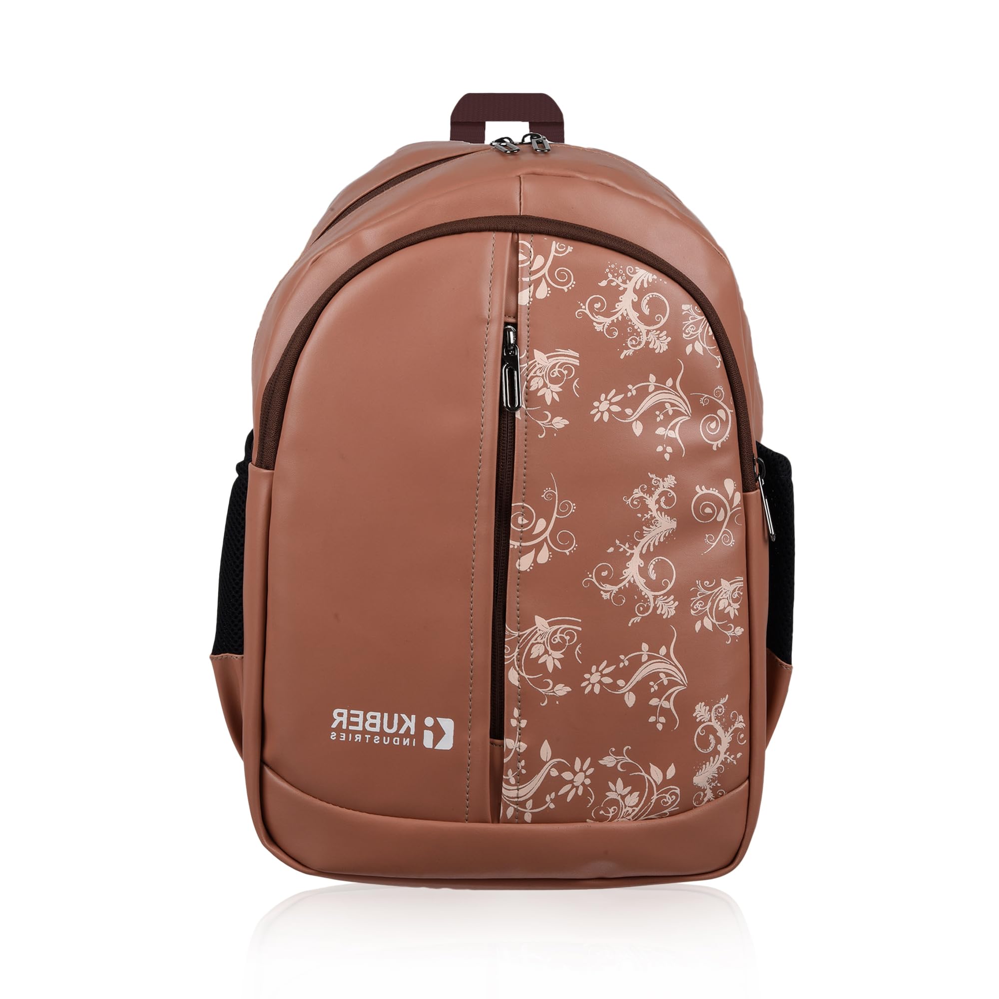 Kuber Industries 20L Kids Backpack - 3 Compartment School Bag for Boys & Girls, Lightweight College Backpack with Half Print Design (Beige) - Perfect for School, Travel & Daily Use